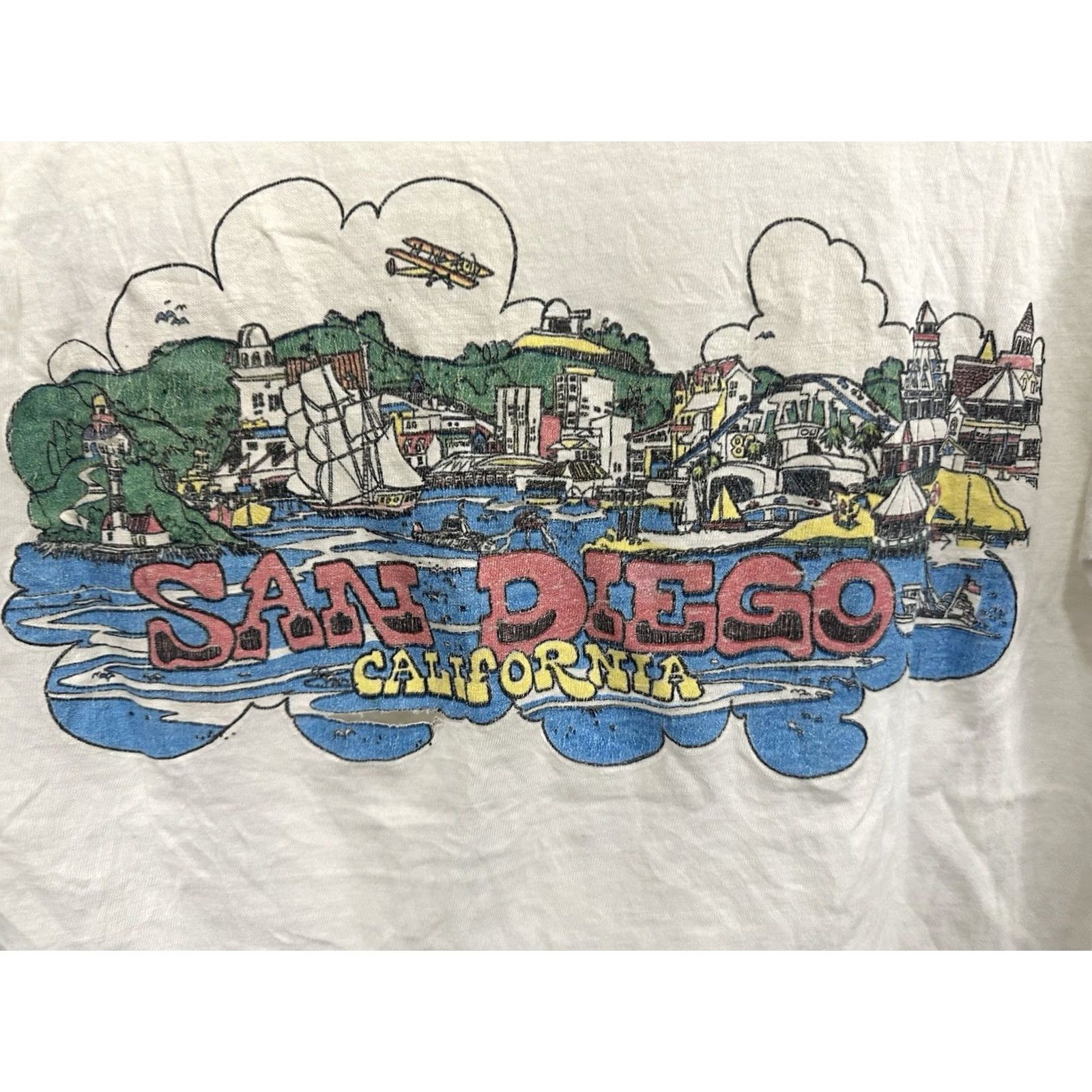 Vintage B.V.D T-Shirt Shirt Mens M Cream VTG 60s Westcoast Distressed Worn 60s Grunge California Diego San Size US M / EU 48-50 / 2 - 6 Thumbnail