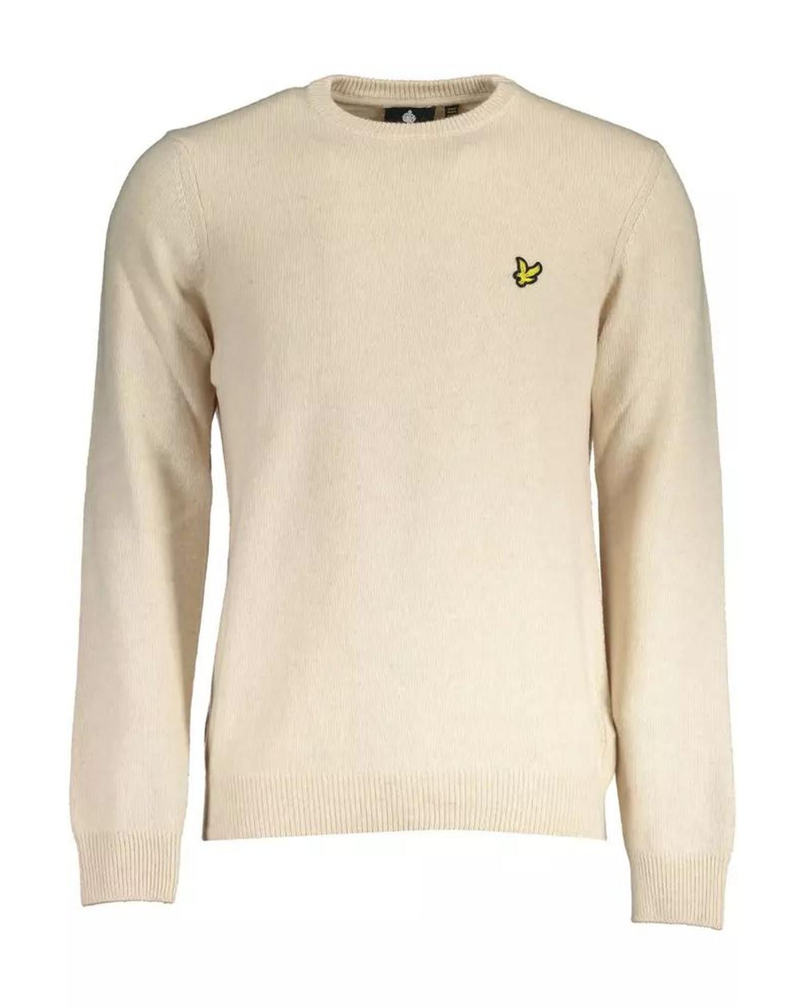 image of Lyle Scott Logo Applique Wool Shirt in Beige, Men's (Size XL)