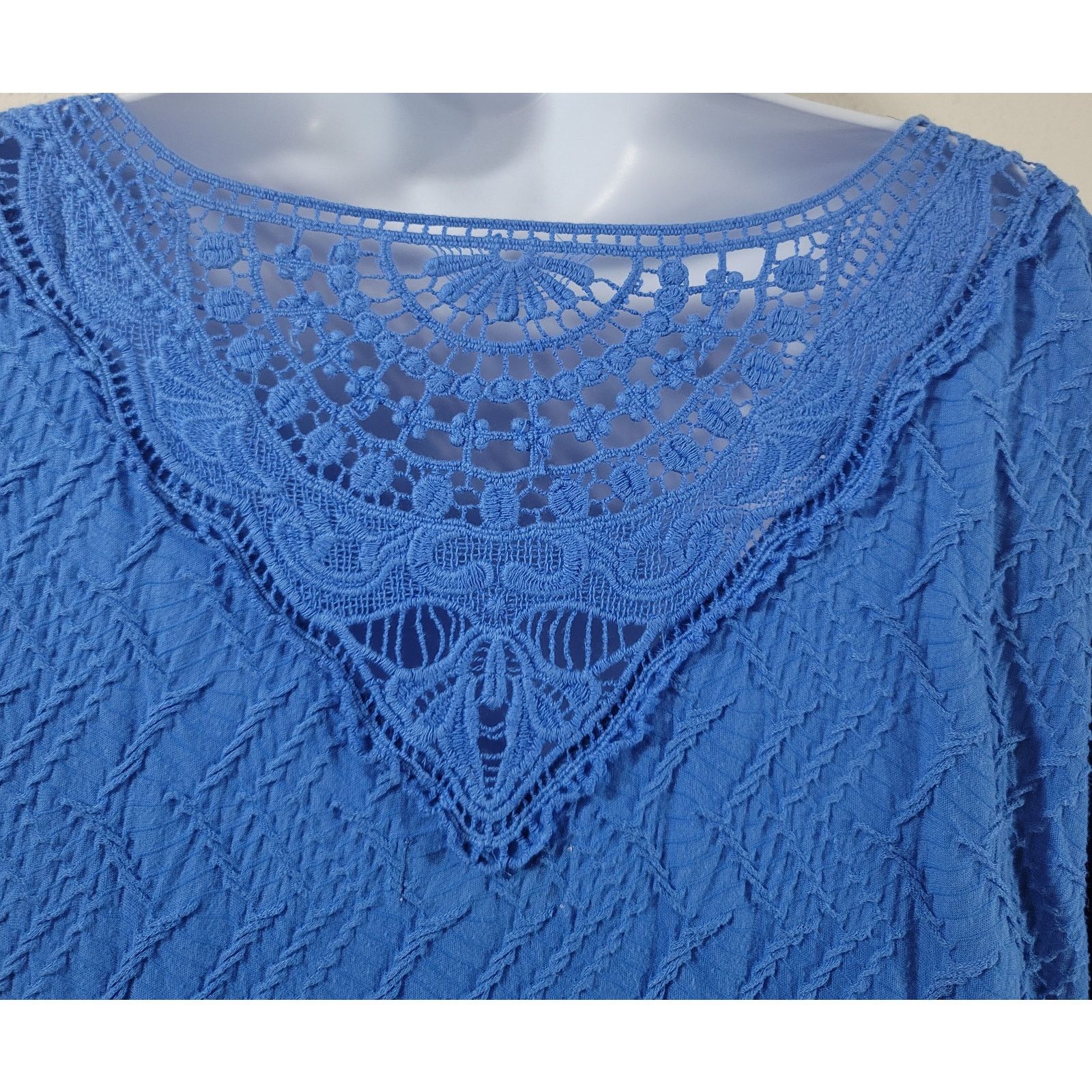 Other Kim Rogers Woman Blue Raised Material Design Top 2X Plus Size XXL / US 16-18 / IT 52-54 - 3 Thumbnail