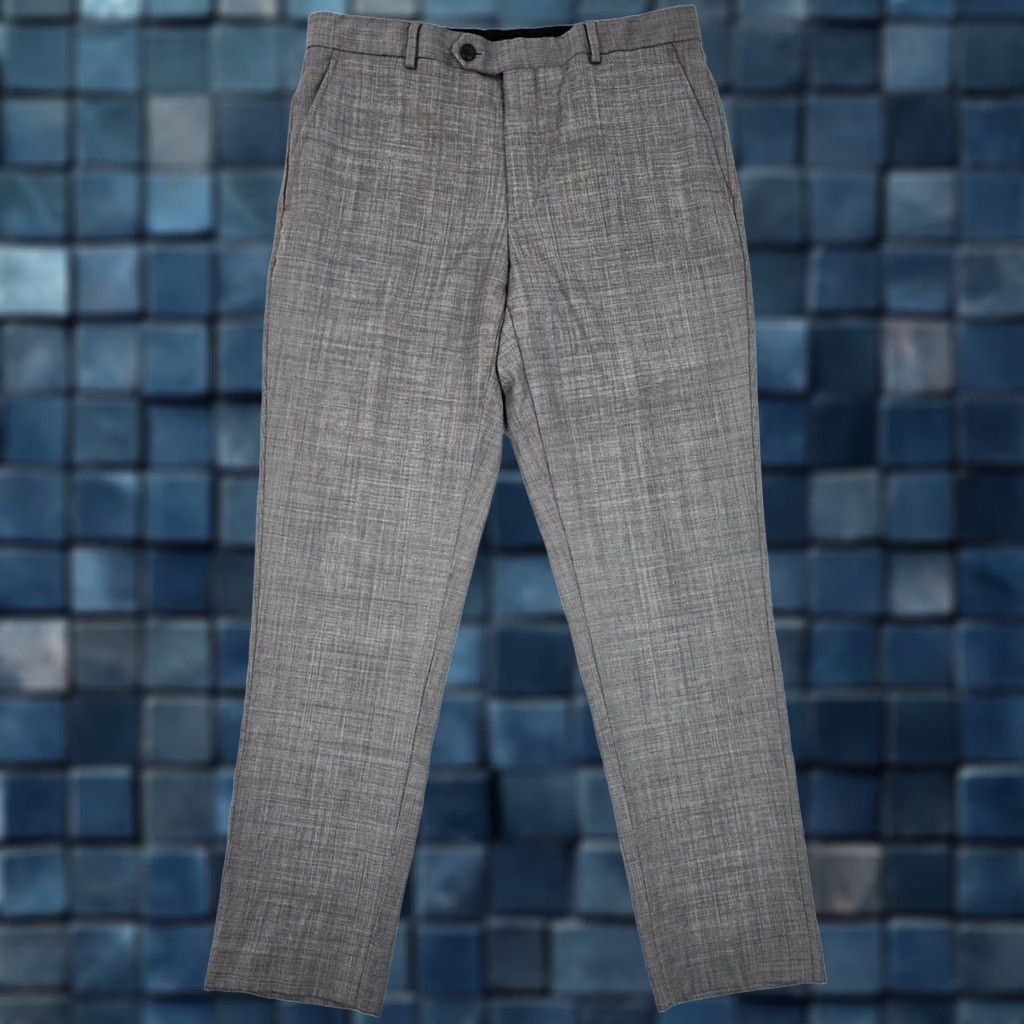 Egara Egara 100% Wool Heathered Gray Suit Dress Pants Men 34 x 29 Flat Front EUC Clothing & Accessories Size 34R - 1 Thumbnail