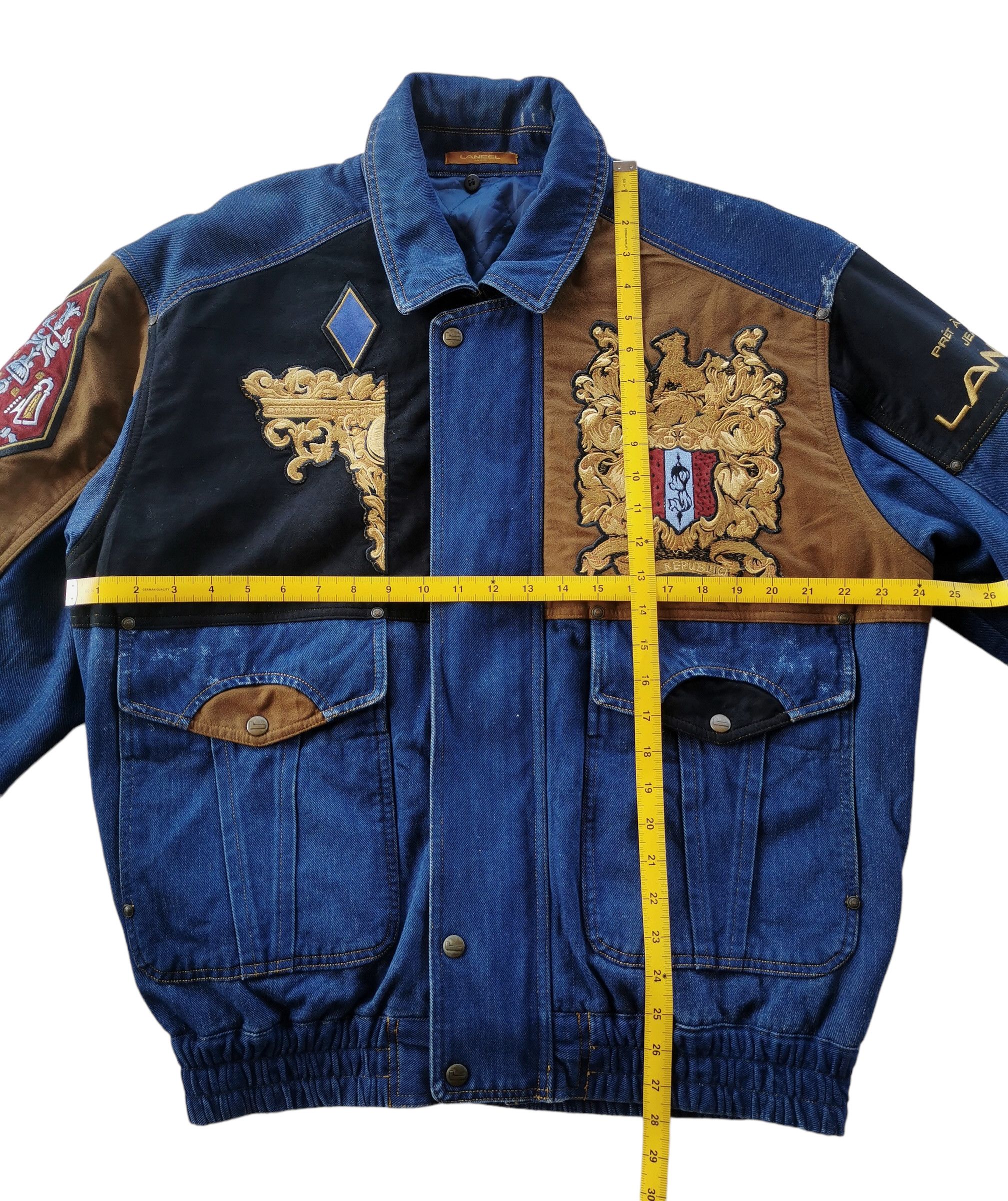 Japanese Brand × Lancel × Vintage Vintage Lancel Paris Embroidery Patchwork Denim Jacket Size US L / EU 52-54 / 3 - 14 Thumbnail