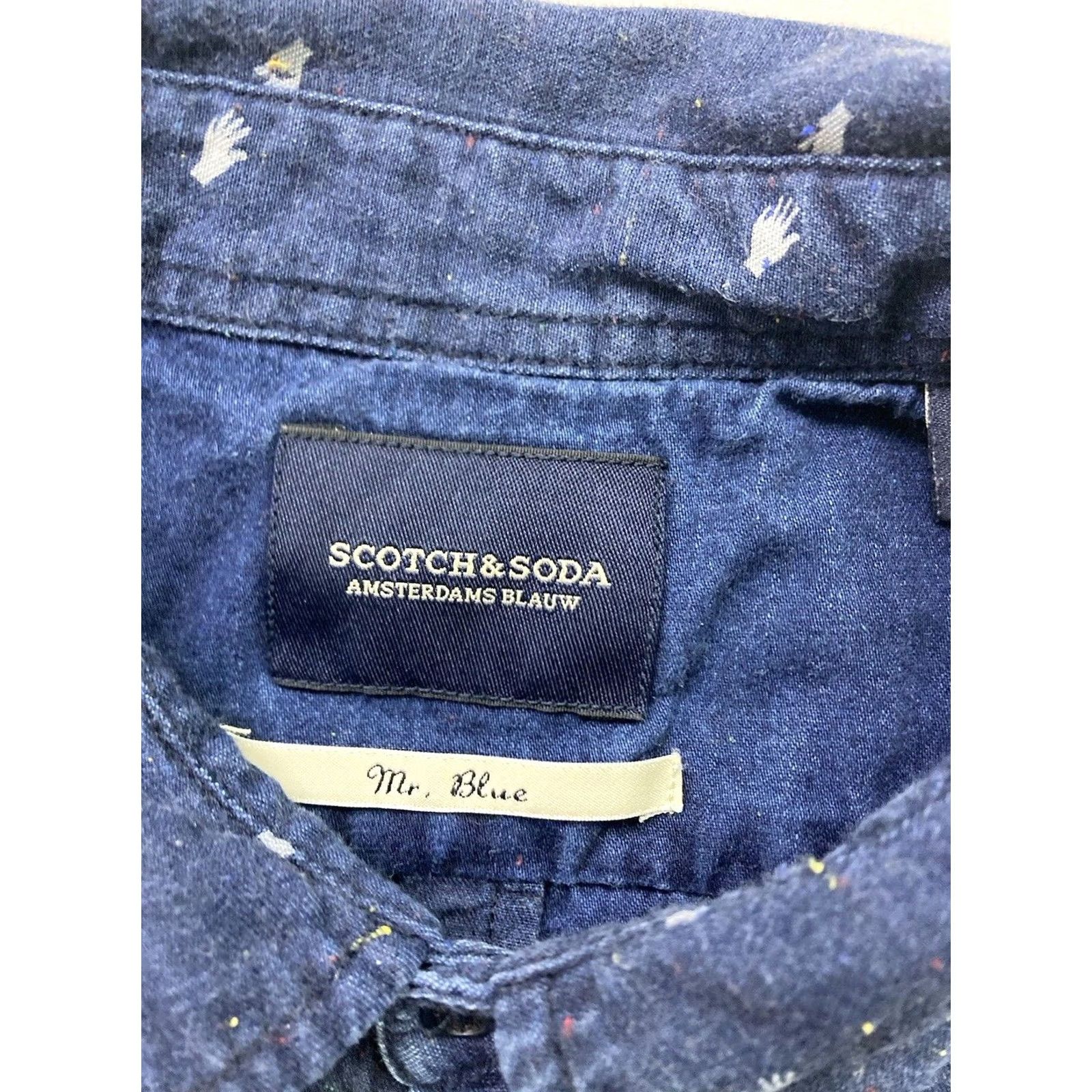 Scotch & Soda Scotch & Soda Shirt Denim Jean Button-Up Long Sleeve Men Slim LARGE Blue Colorful All Seasons Casual Shirt Size US L / EU 52-54 / 3 - 7 Thumbnail
