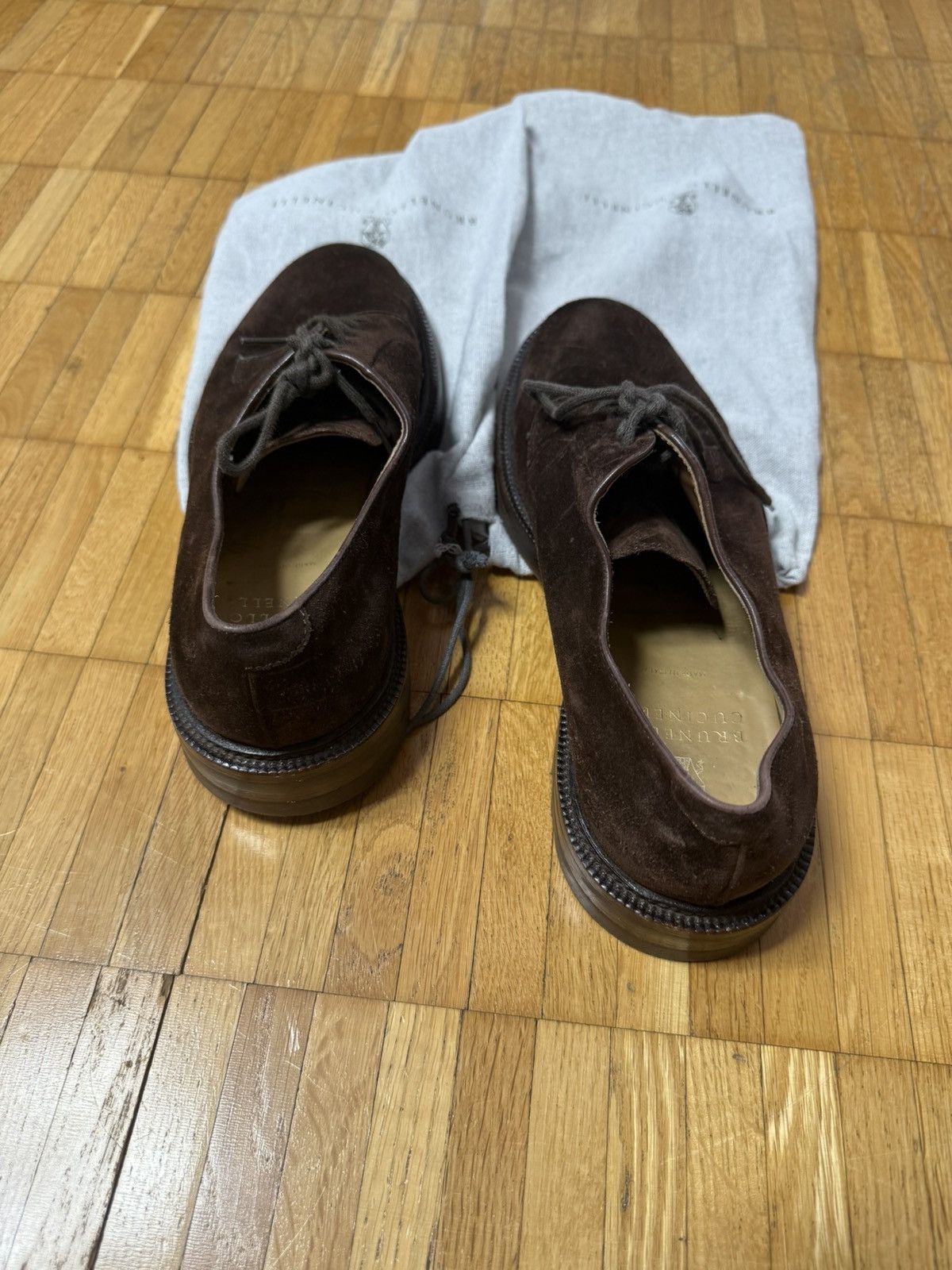 Brunello Cucinelli Brunello Cucinelli Brown Suede Derby Shoes EU 42 US 9 Size US 9 / EU 42 - 4 Thumbnail