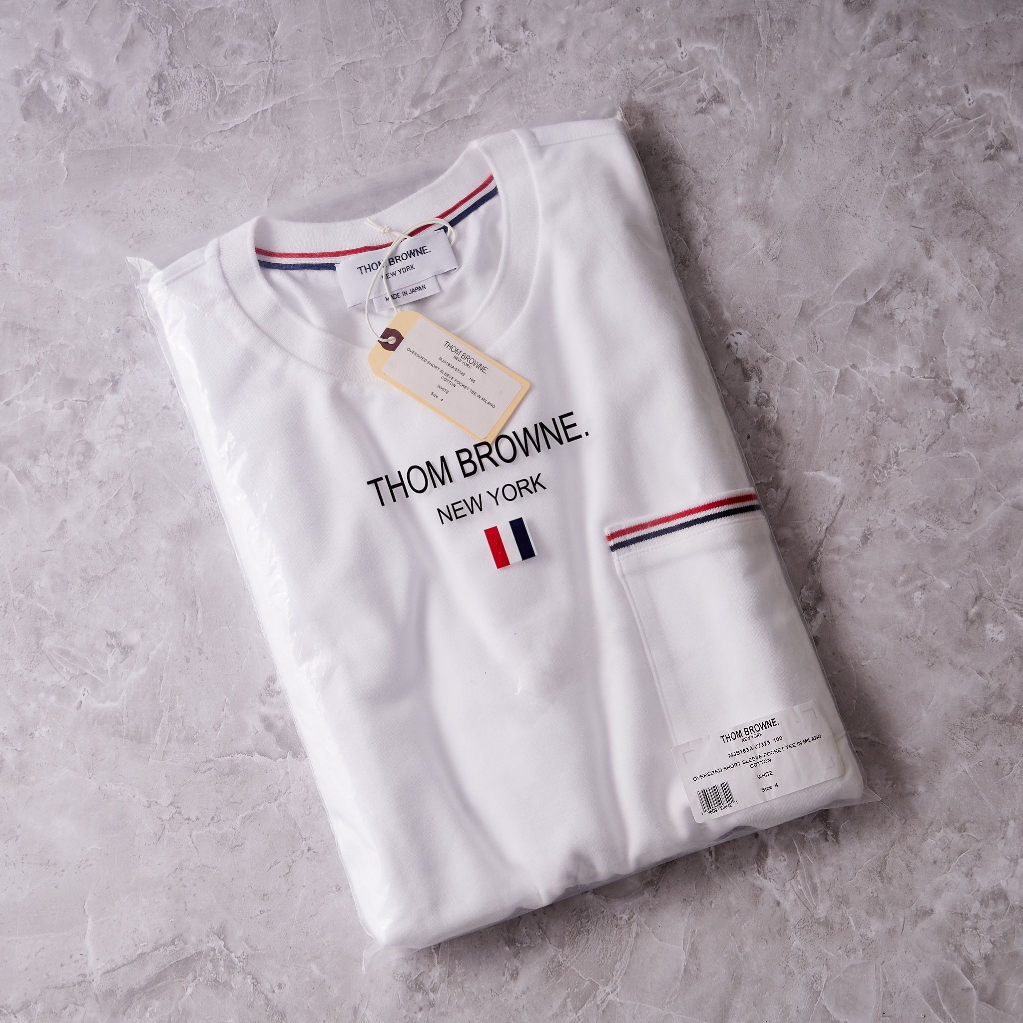 Thom Browne THOM BROWNE Pocket Crew Neck Tee WHITE Size US XL / EU 56 / 4 - 12 Thumbnail