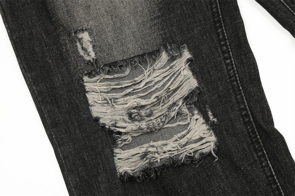 Japanese Brand × Jean Heavy distressed men's retro washed straight ripped jeans Size US 32 / EU 48 - 5 Thumbnail