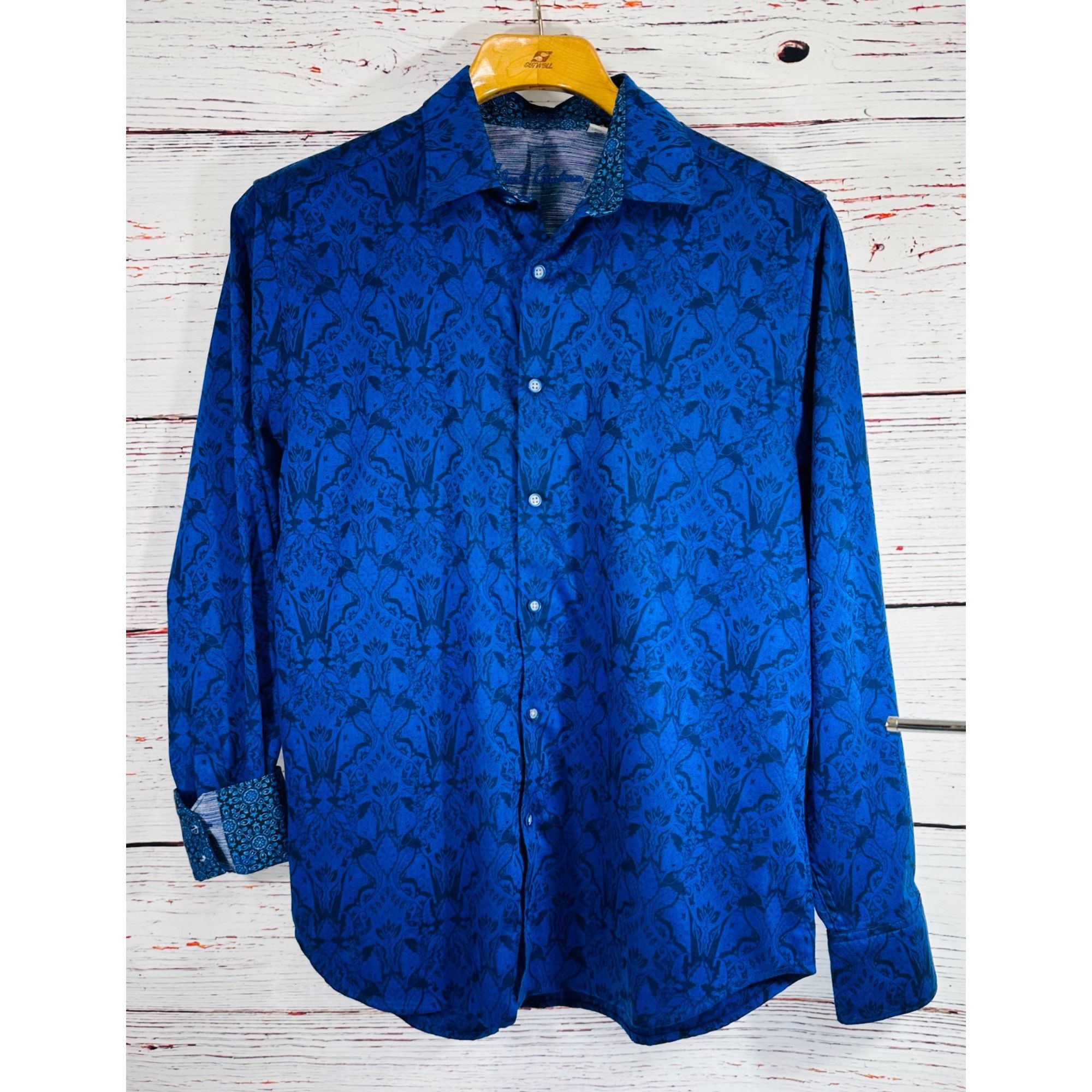 Robert Graham Robert Graham Highland Stretch Mens Jacquard Bright Blue Lon Size US L / EU 52-54 / 3 - 11 Thumbnail