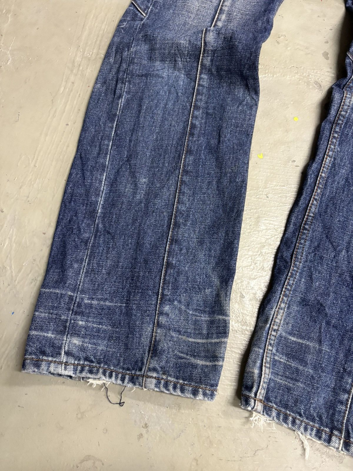 Tornado Mart 🥵Nicole club for men // Distressed Indigo Flared Denim Size US 31 - 12 Thumbnail