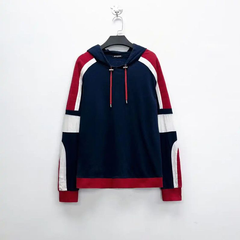 Balmain Balmain Colorblock Cotton Short Sleeve Hoodie 0089 Size US M / EU 48-50 / 2 - 1 Thumbnail