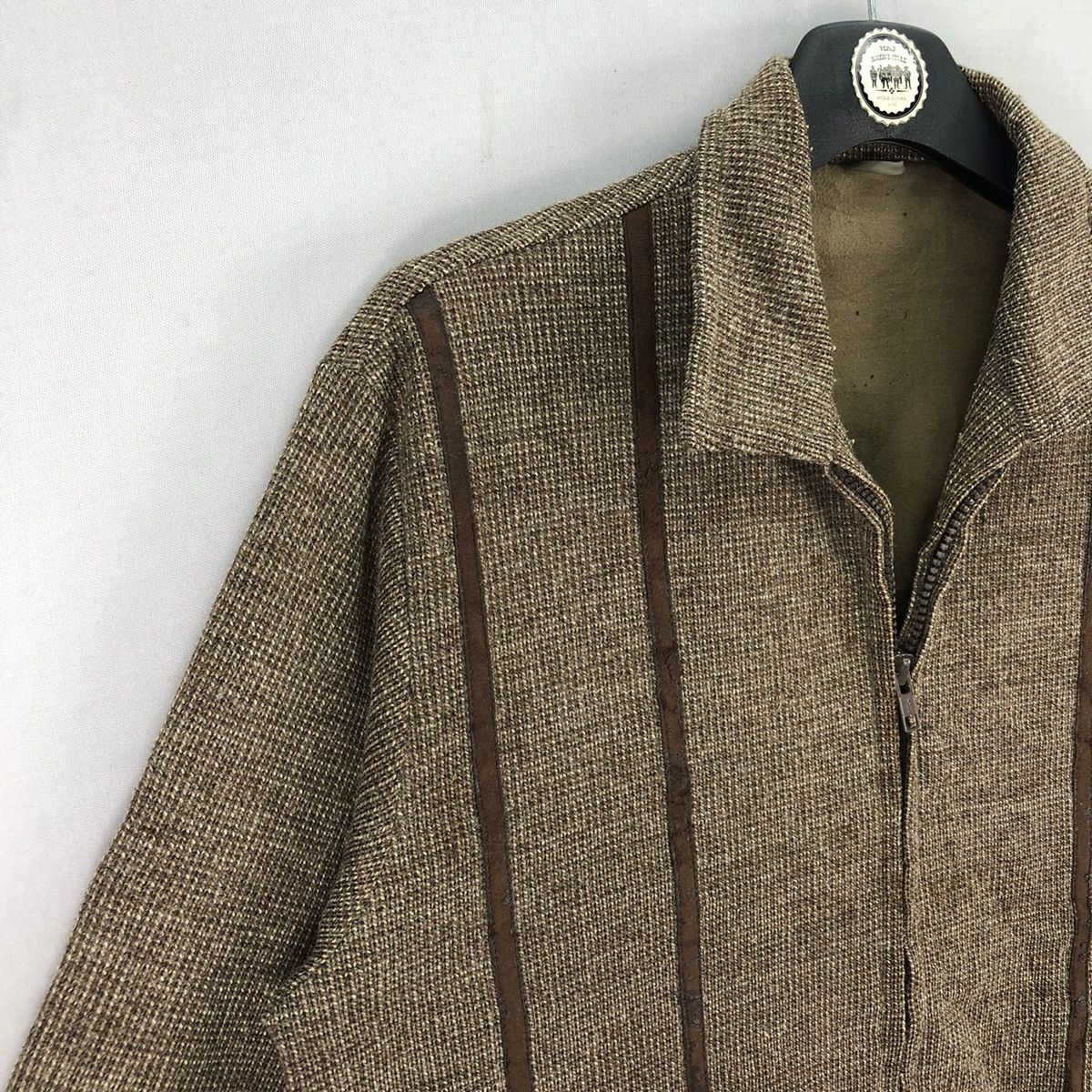 Japanese Brand Vintage 80's Wool Zipper Jacket Open Collar by Winbull Size US S / EU 44-46 / 1 - 2 Thumbnail