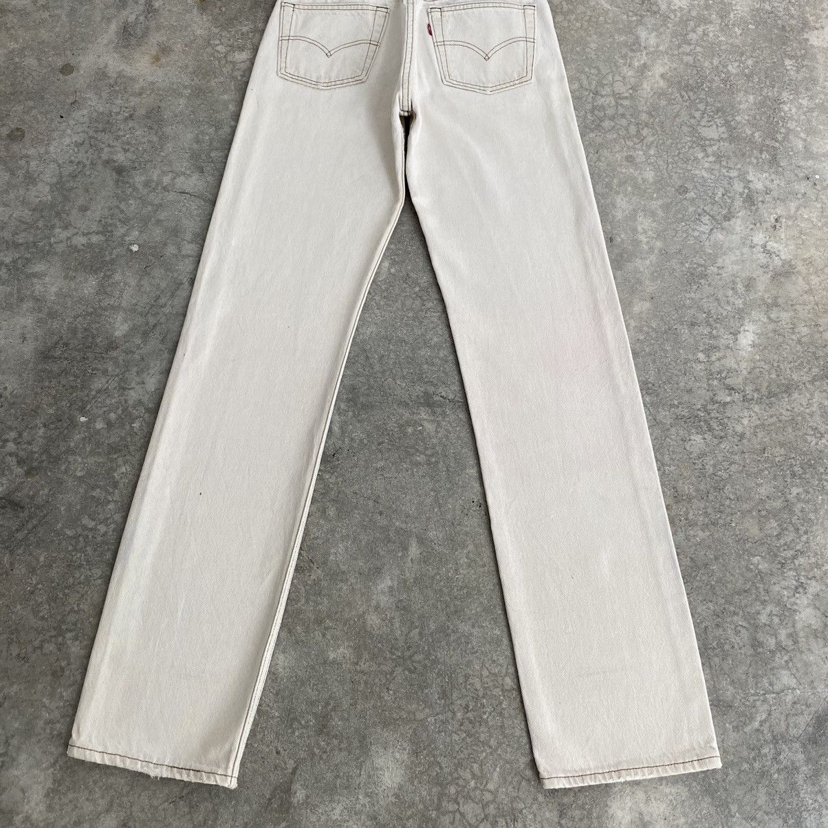 Levi's Size 27x33 Vintage 90’s Levis 501 Off White Denim Jeans Size US 27 - 15 Thumbnail