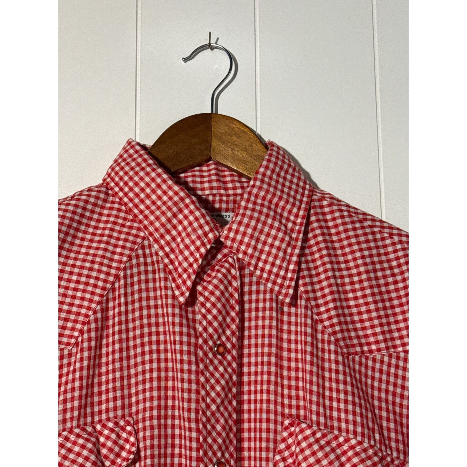 Dickies Dickson-Jenkins Vintage Red Gingham Pearl Snap Shirt USA L Size US L / EU 52-54 / 3 - 3 Thumbnail
