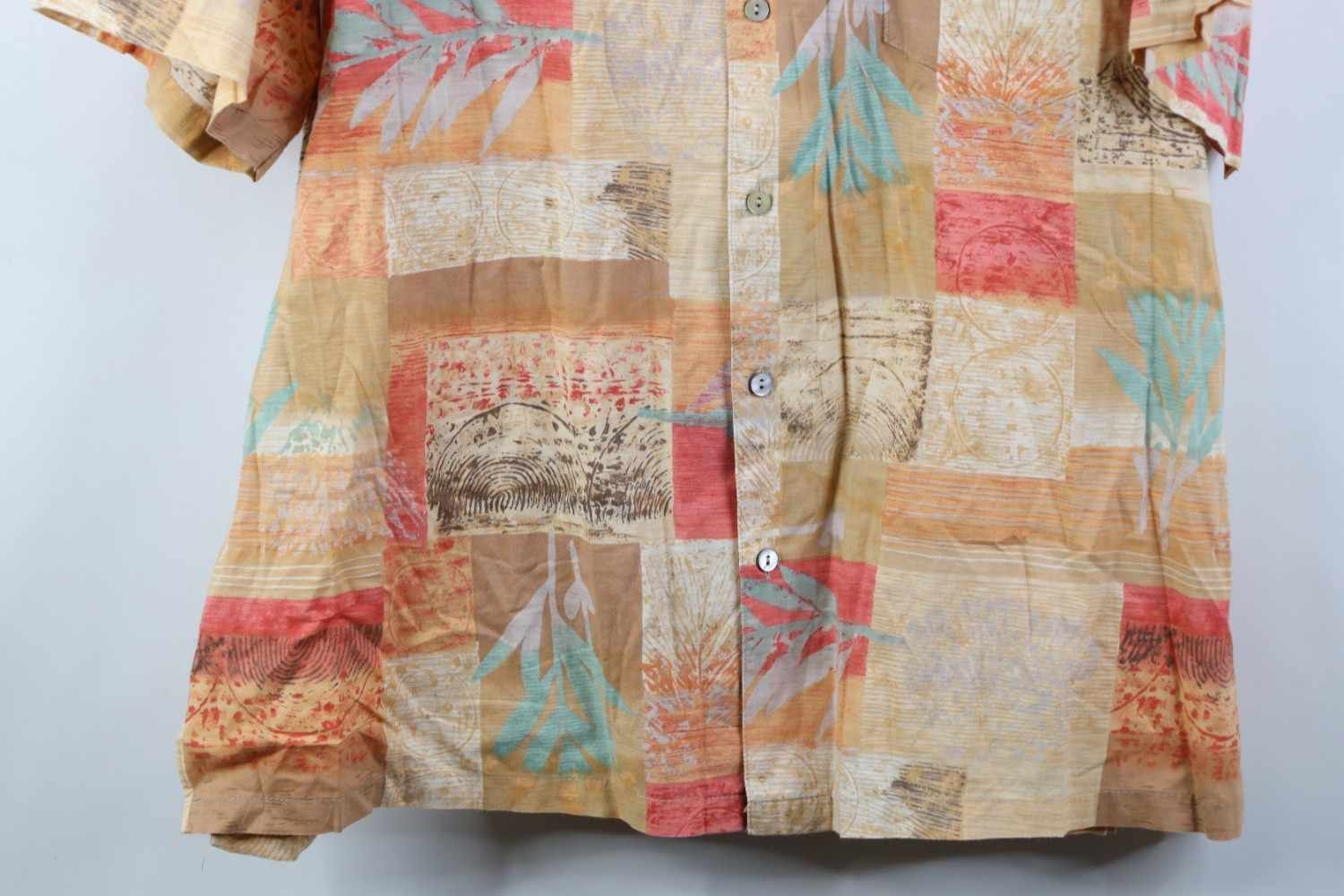 Vintage Vintage 90s Streetwear Block Leaf Luau Hawaiian Button Shirt Size US XL / EU 56 / 4 - 3 Thumbnail