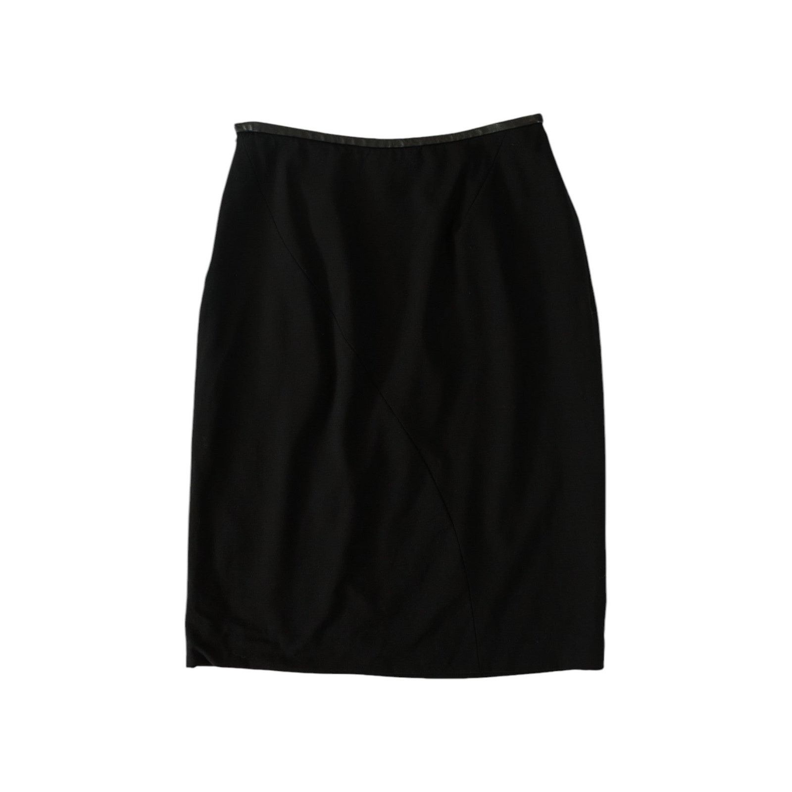 Gucci by Tom Ford F/W 1997 Leather Waistband Black Skirt Size 26" / US 2 / IT 38 - 2 Thumbnail