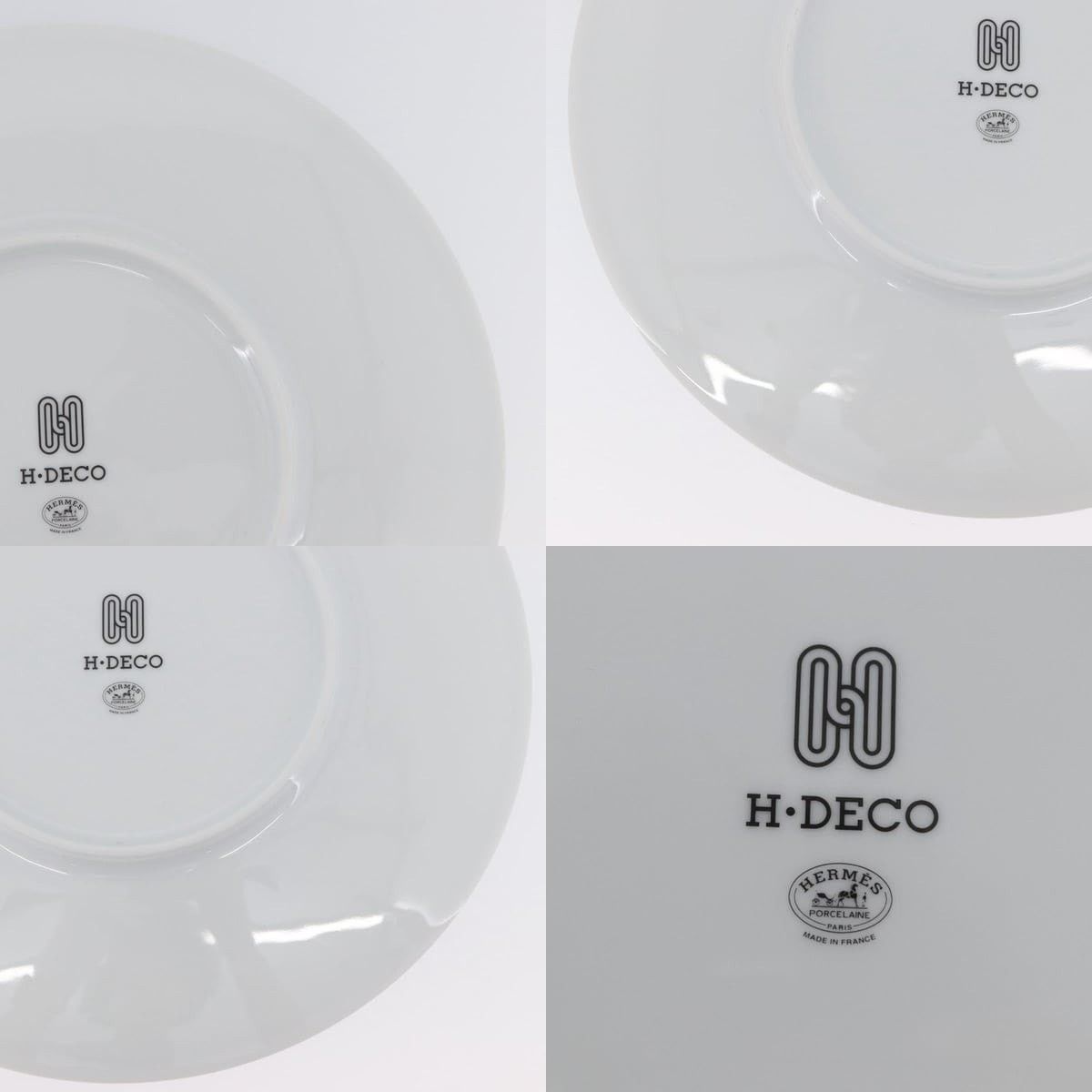 Hermes Hermes H Deco Plate Pottery White Black Size ONE SIZE - 5 Thumbnail