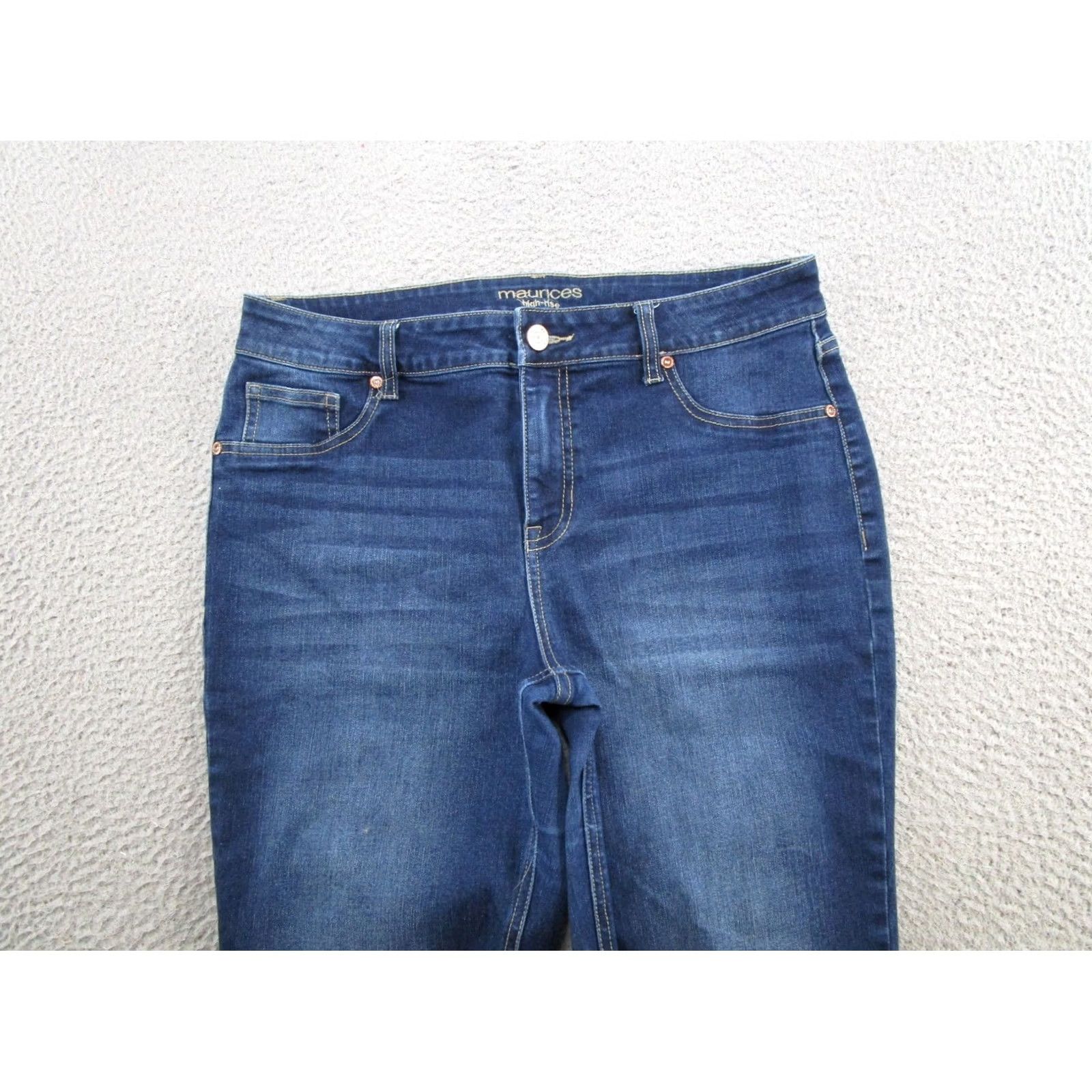Vintage Maurices Jeans Womens Size L Medium Wash Stretch Denim 5-Pocket Skinny Regular Blue Size 36" / US 14 / IT 50 - 3 Thumbnail