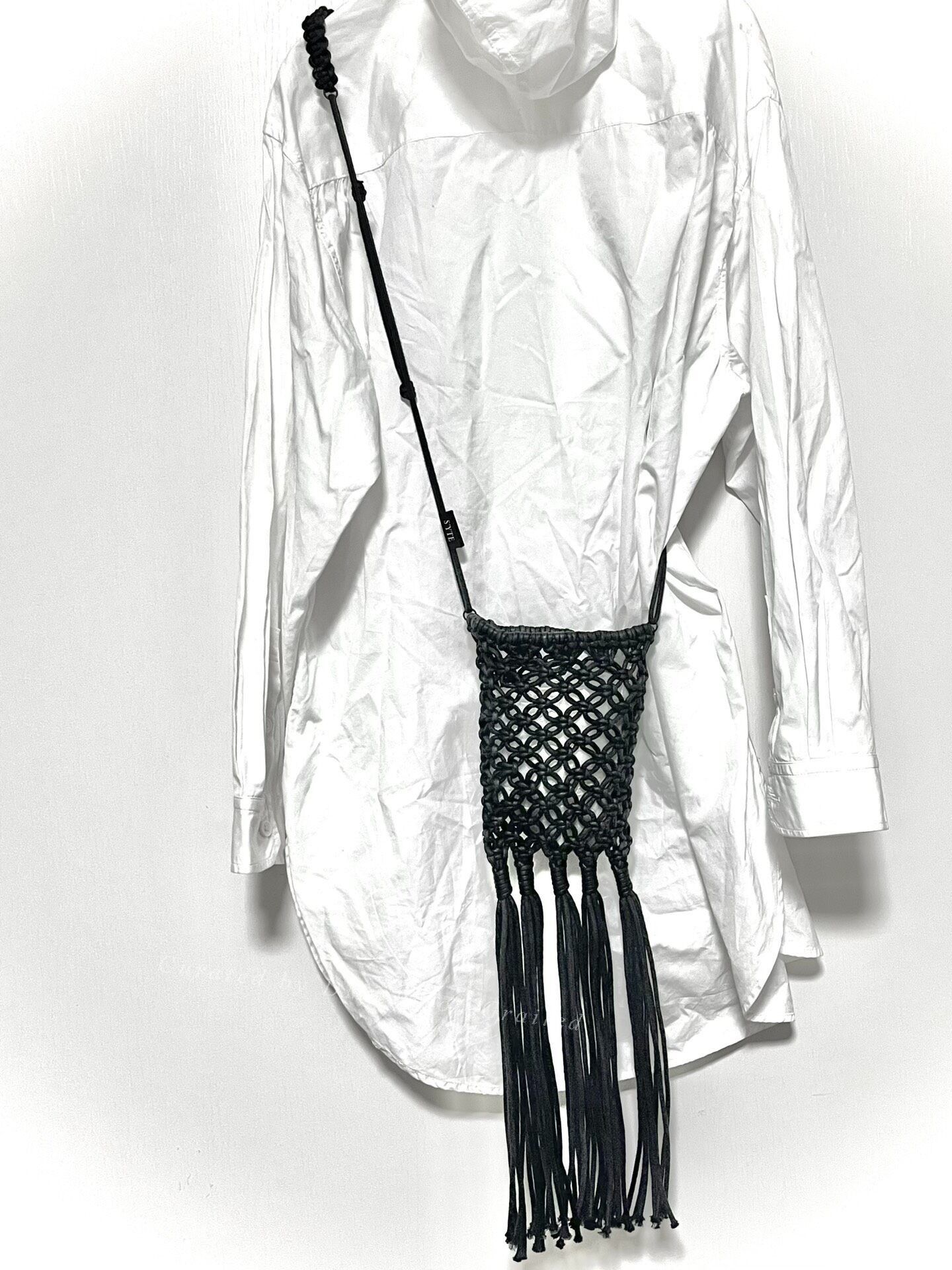 Yohji Yamamoto Yohji Yamamoto Leather Cord Woven Tassel Bag Size ONE SIZE - 1 Thumbnail