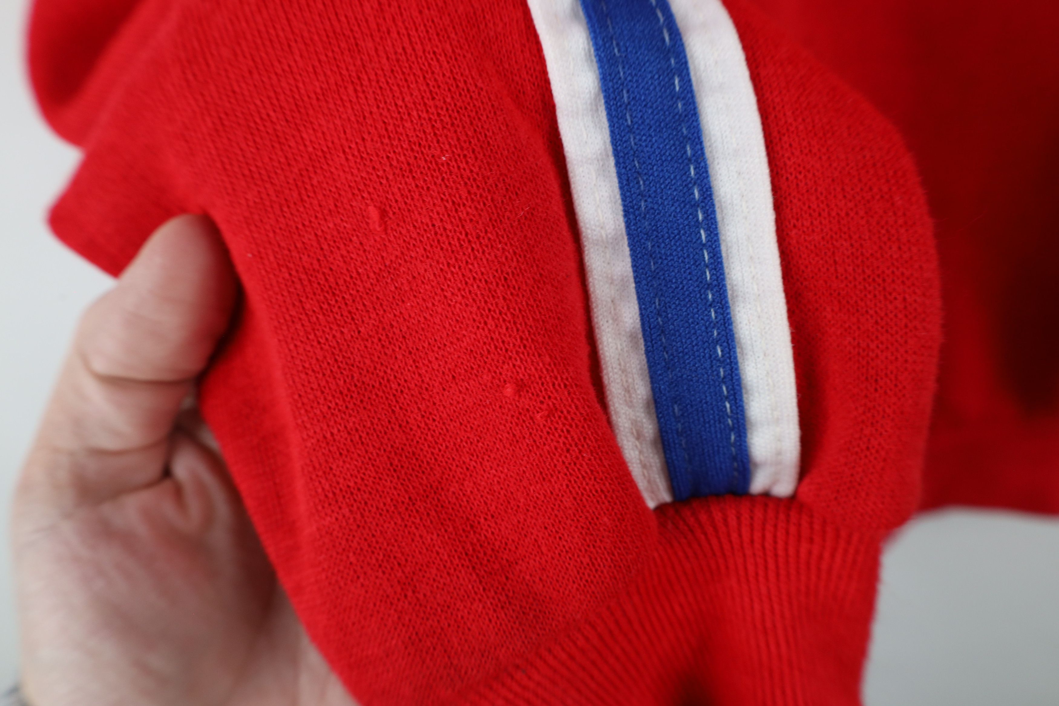 Vintage Vintage 70s Streetwear Striped Full Zip Track Jacket Red Size US L / EU 52-54 / 3 - 6 Thumbnail