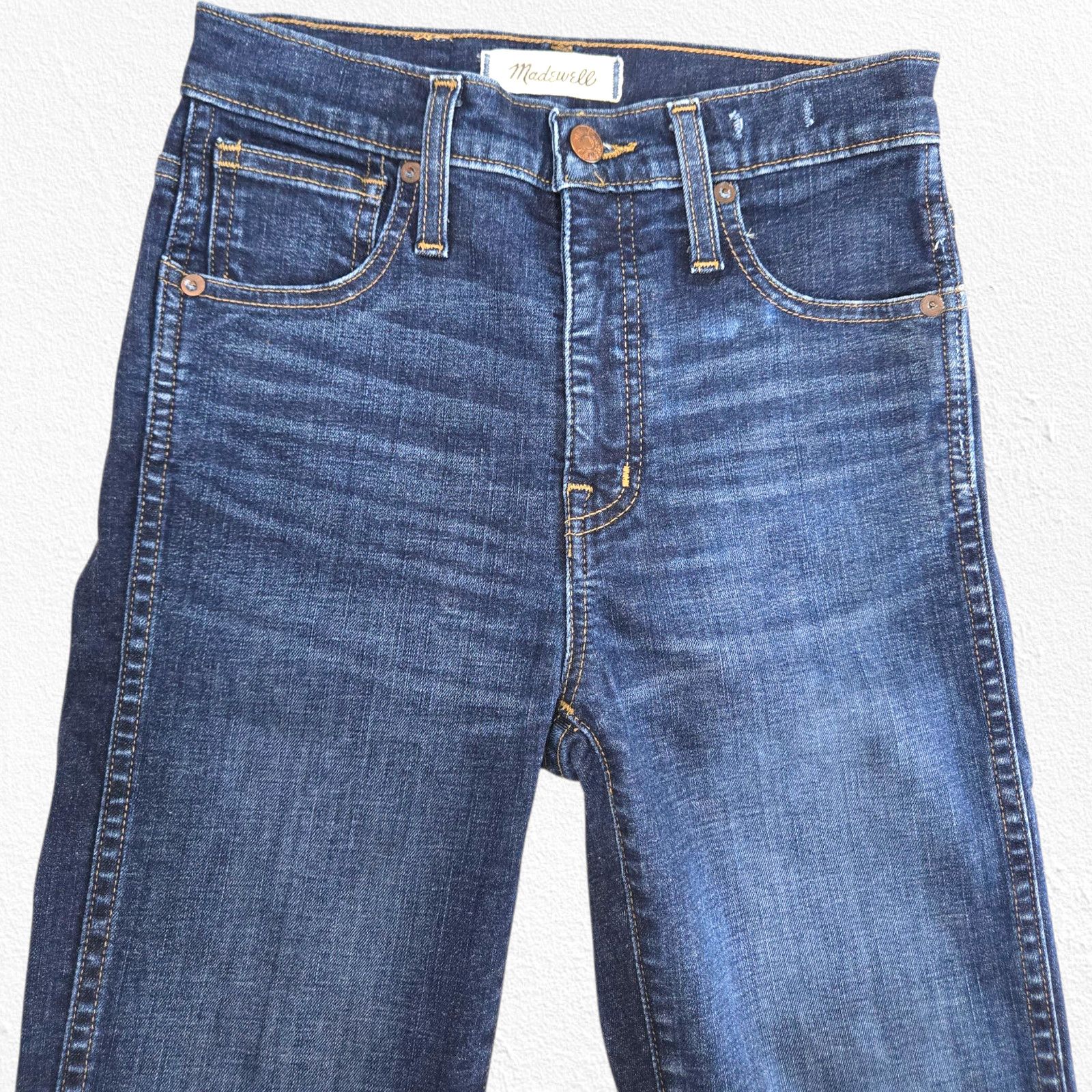 Madewell Madewell Dark Wash 10" High-Rise Skinny Jeans Size 24 Size 24" / US 00 / IT 34 - 3 Thumbnail