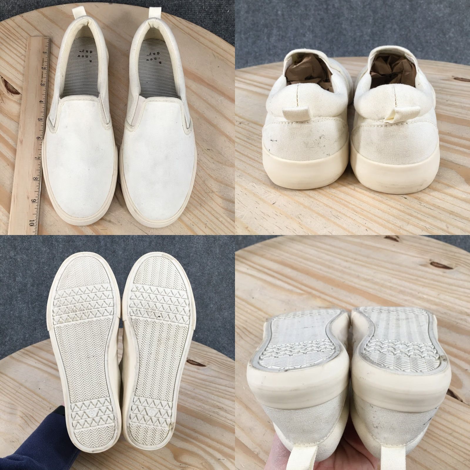 Vintage A New Day Shoes Womens 6 Casual Comfort Slip On Low Top Sneakers White Canvas Size M / US 6-8 / IT 42-44 - 8 Thumbnail