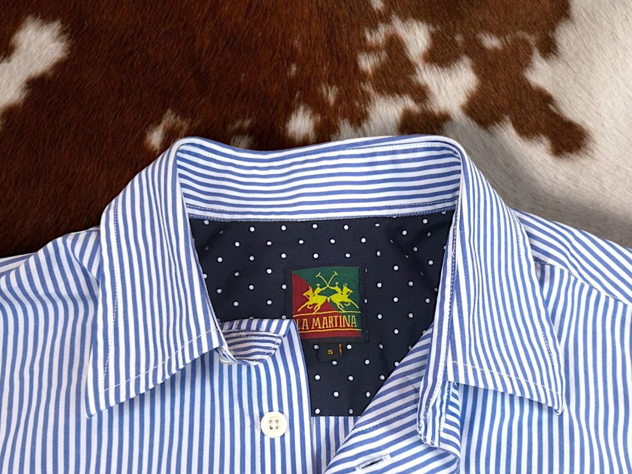 Polo Ralph Lauren Shirt Button Up La Martin Polo White Blue Horse Big Logo Size US M / EU 48-50 / 2 - 8 Thumbnail