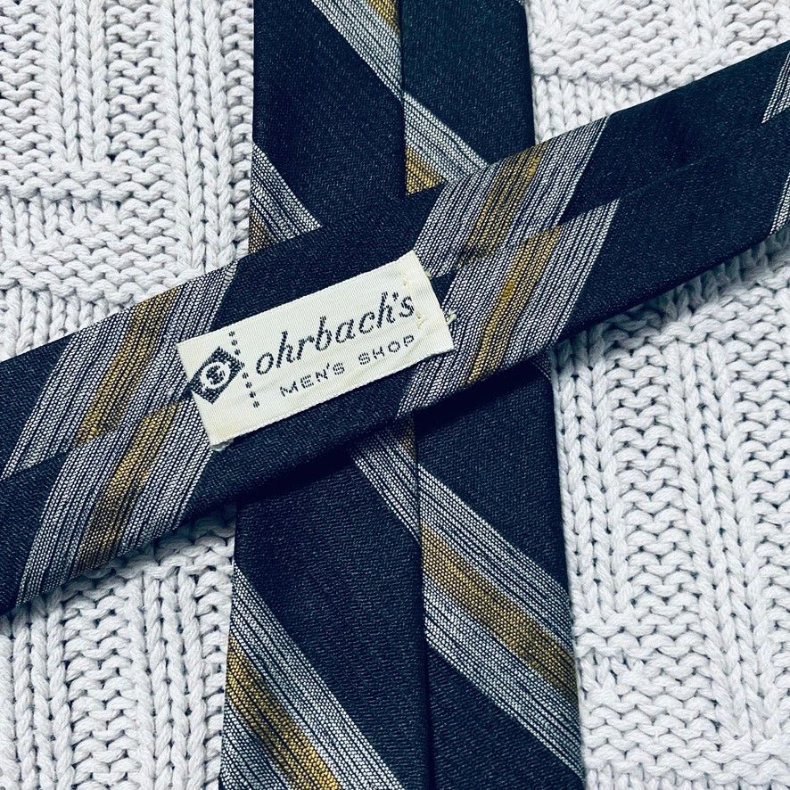 Vintage Vintage Ohrbach's black striped skinny tie Size ONE SIZE - 3 Thumbnail