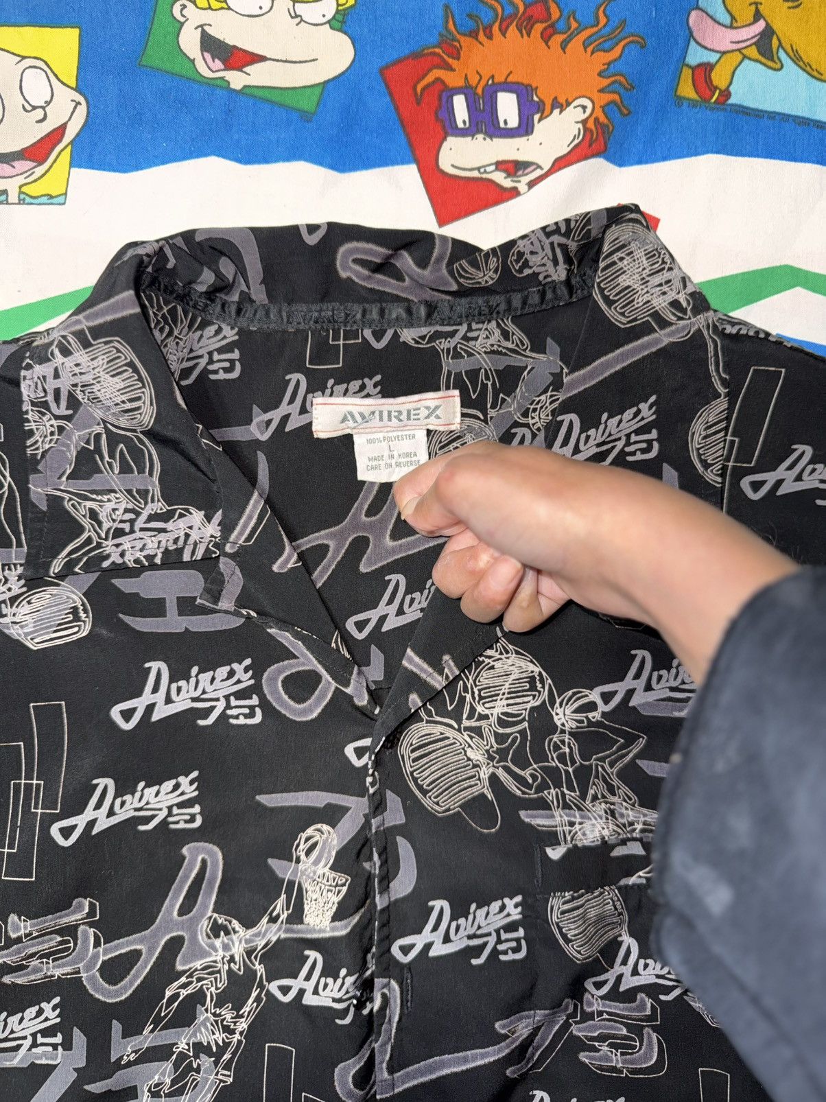 Avirex Y2K Avirex Black Basketball Short Sleeve Button Down Shirt Size US L / EU 52-54 / 3 - 5 Thumbnail