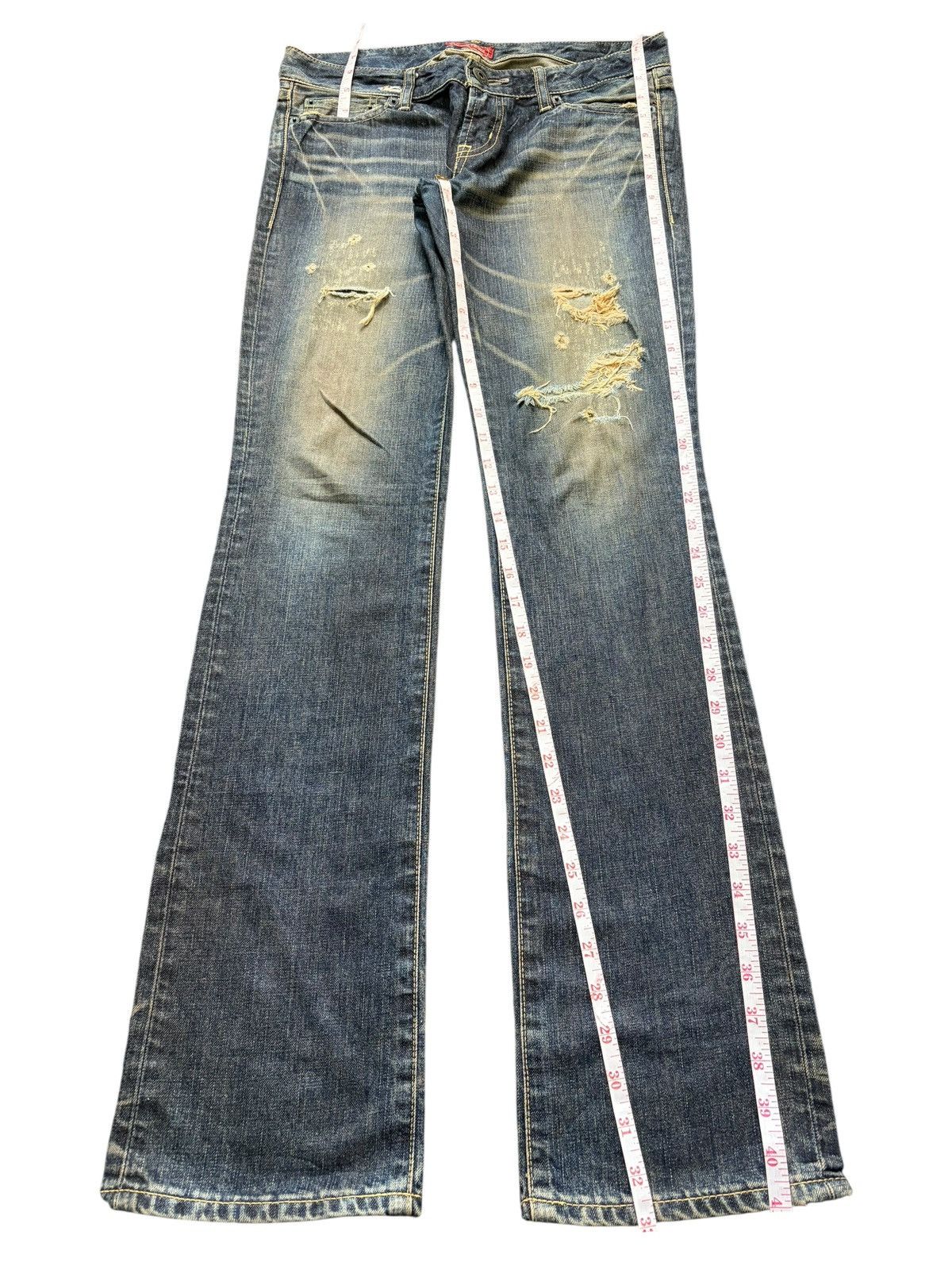 MOUSSY Vintage / Y2K Moussy Rusty Wash Distress Bootcut Jeans Size 31" - 7 Thumbnail
