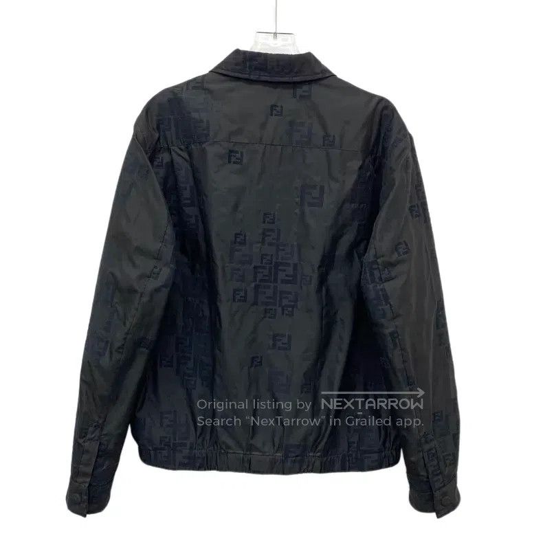 Fendi Fendi Black Double F Jacquard Embroidered Cotton Collar Zi Size US M / EU 48-50 / 2 - 2 Thumbnail