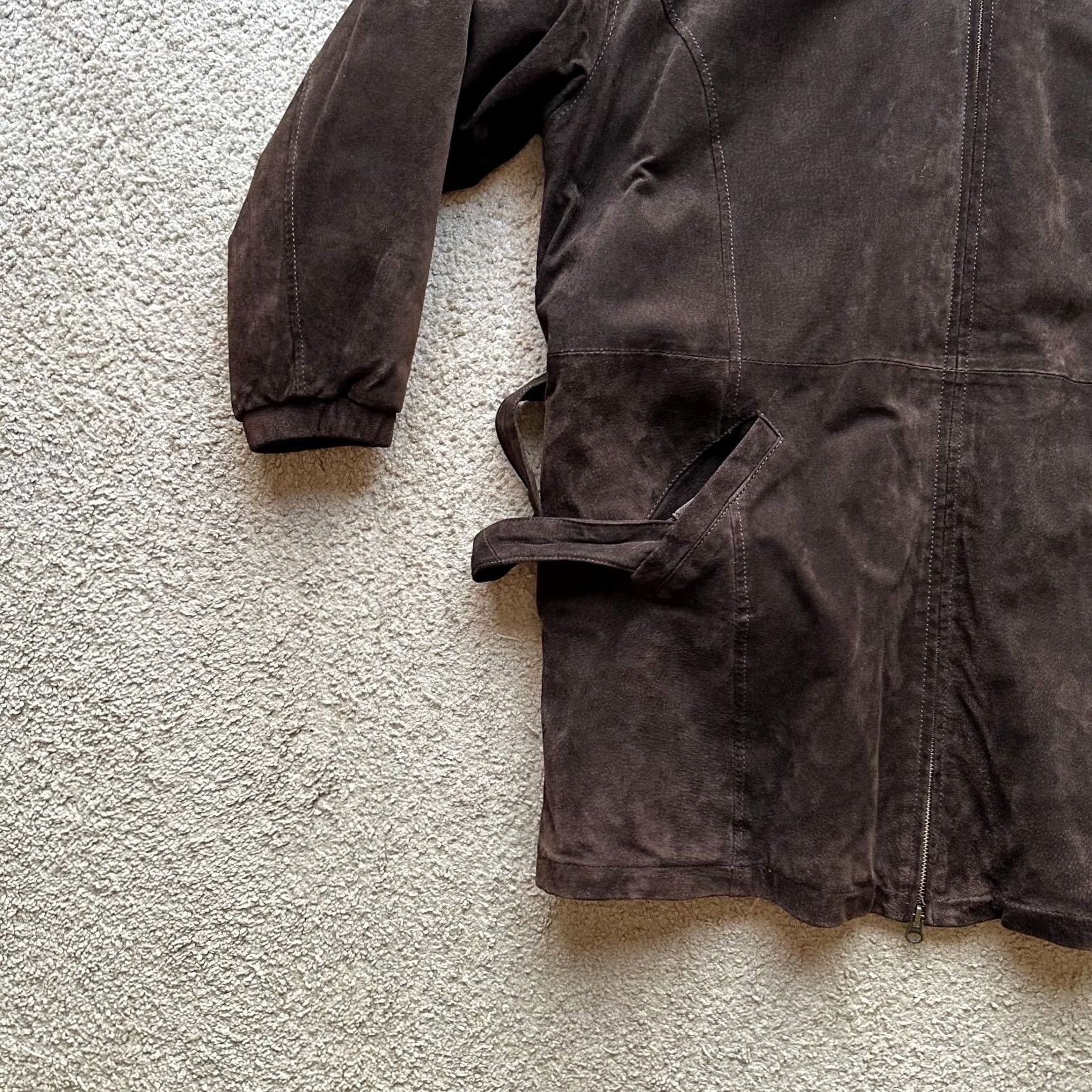 Vintage VINTAGE Wilsons Adventure Bound Leather Parka Jacket Mens Large Dark Brown Belted Zip Size US L / EU 52-54 / 3 - 6 Thumbnail