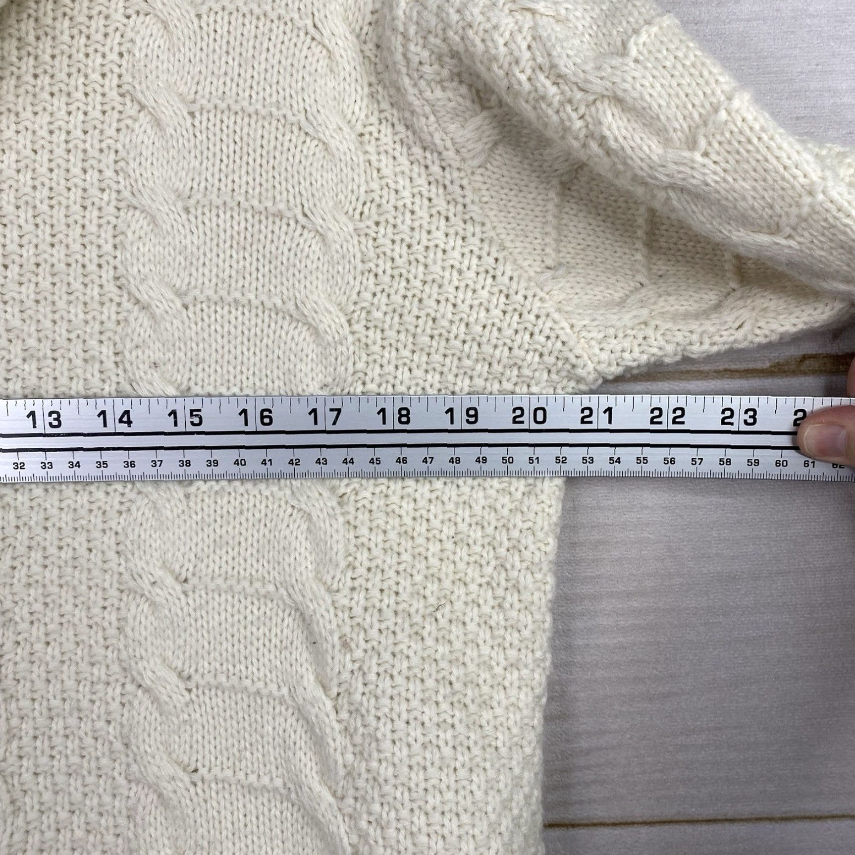 Vintage Alain Manoukian Sweater Women L Ivory Turtleneck Crochet Cable Knit Pullover Long Sleeve Casual Winter All Seasons Womens Size L / US 10 / IT 46 - 3 Thumbnail
