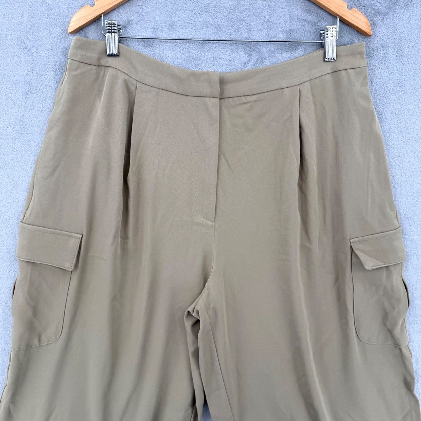 Vintage Merokeety Womens High Waisted Wide Leg Cargo Pants Pleated Trousers Size XL Size 40" / US 18 - 6 Thumbnail