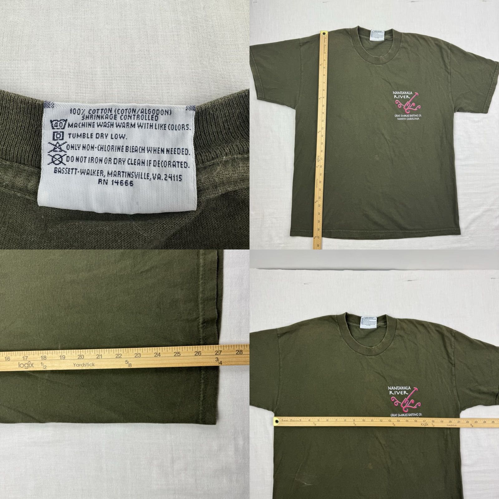 Lee VINTAGE Nantahala River Rafting T Shirt Adult Large Nature Outdoor Whitewater Lee Green Cotton Mens Size US L / EU 52-54 / 3 - 8 Thumbnail