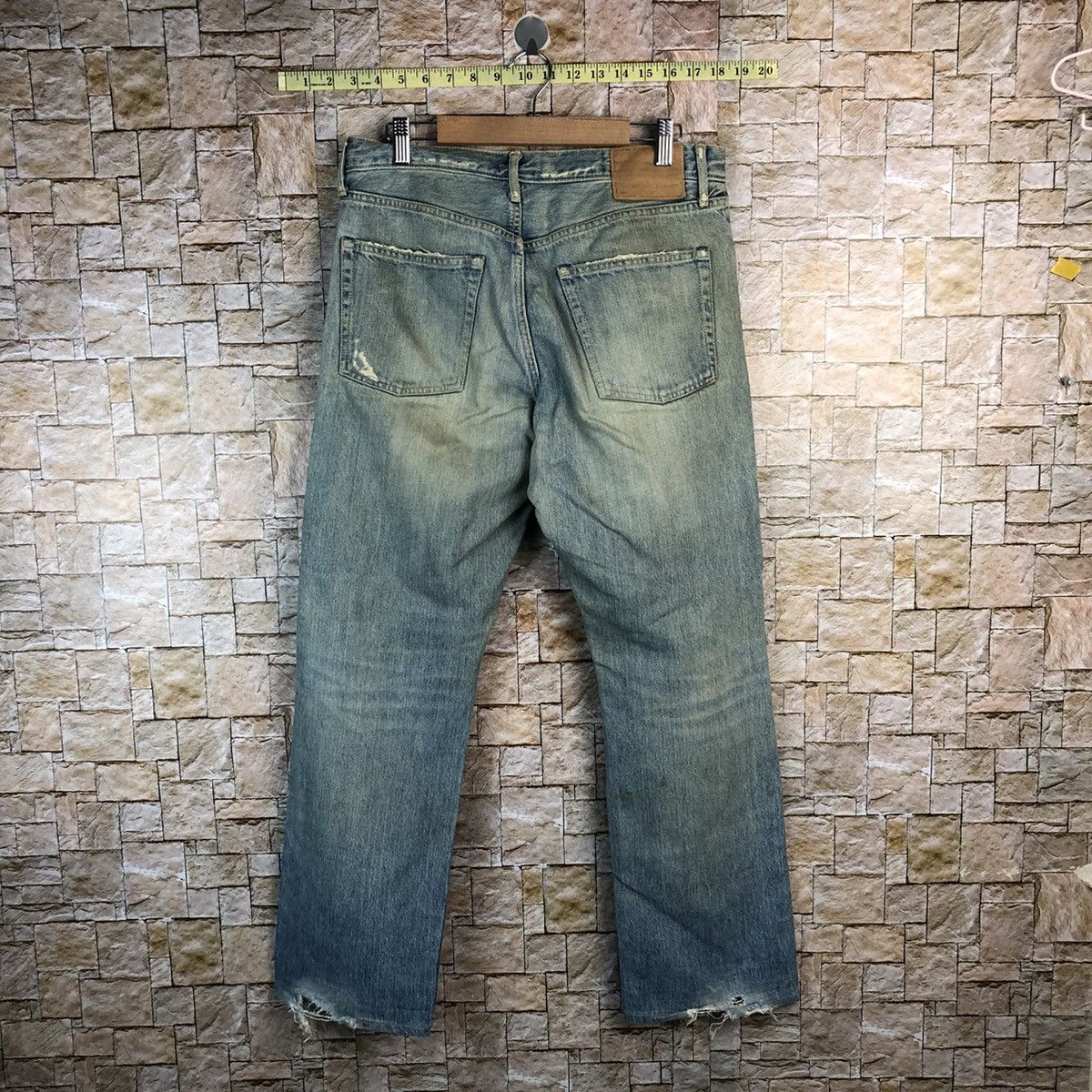 Japanese Brand Japan vintage Blue ripped Distressed Denim Pants #A949 Size US 31 - 17 Thumbnail