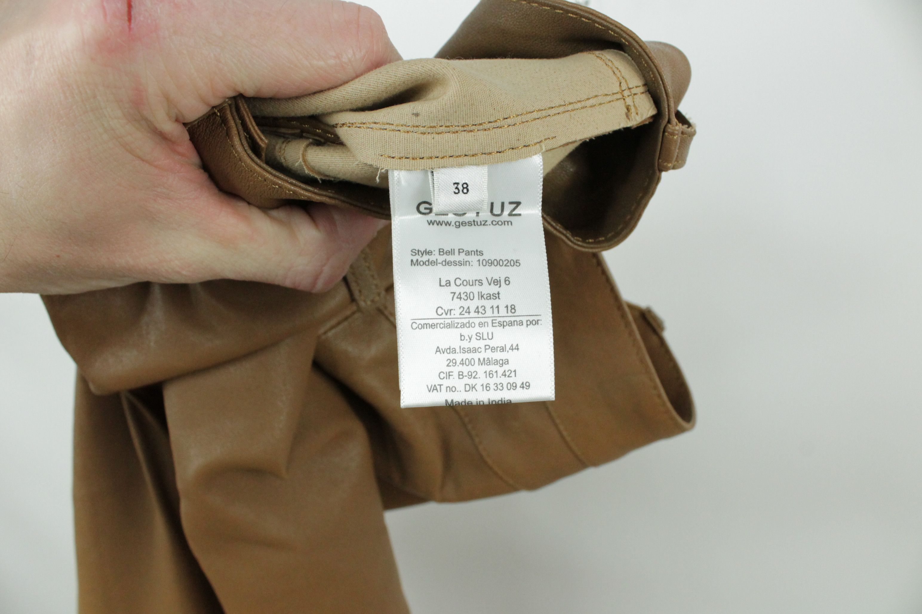 Designer × Genuine Leather × Gestuz Gestuz Brown Leather Slim Fit Bell Women's Pants Size 27" / US 4 / IT 40 - 10 Thumbnail