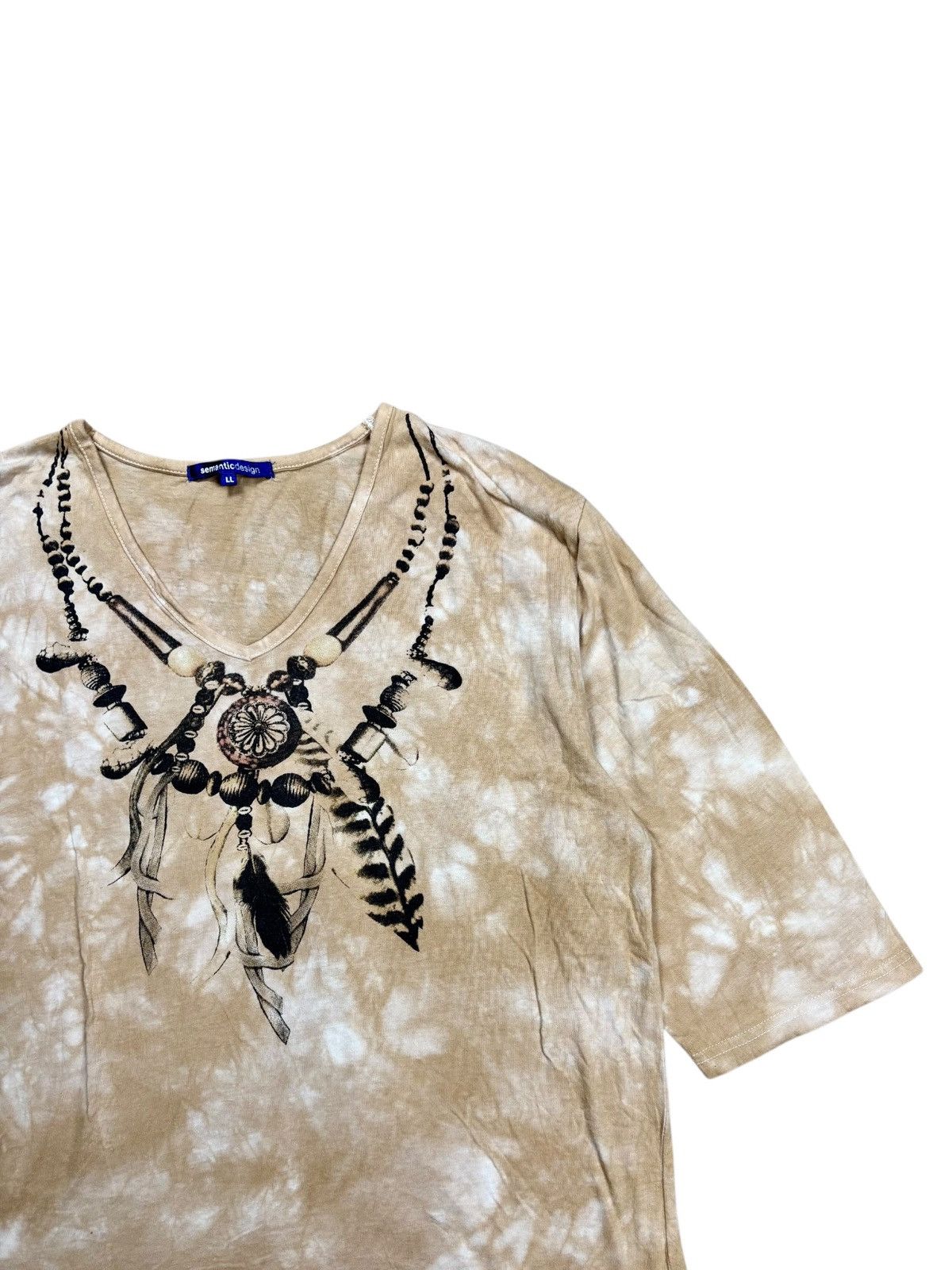 KMRii 2000s Semantic Design - Printed Ethnic Necklace V Neck Tee Size US M / EU 48-50 / 2 - 5 Thumbnail