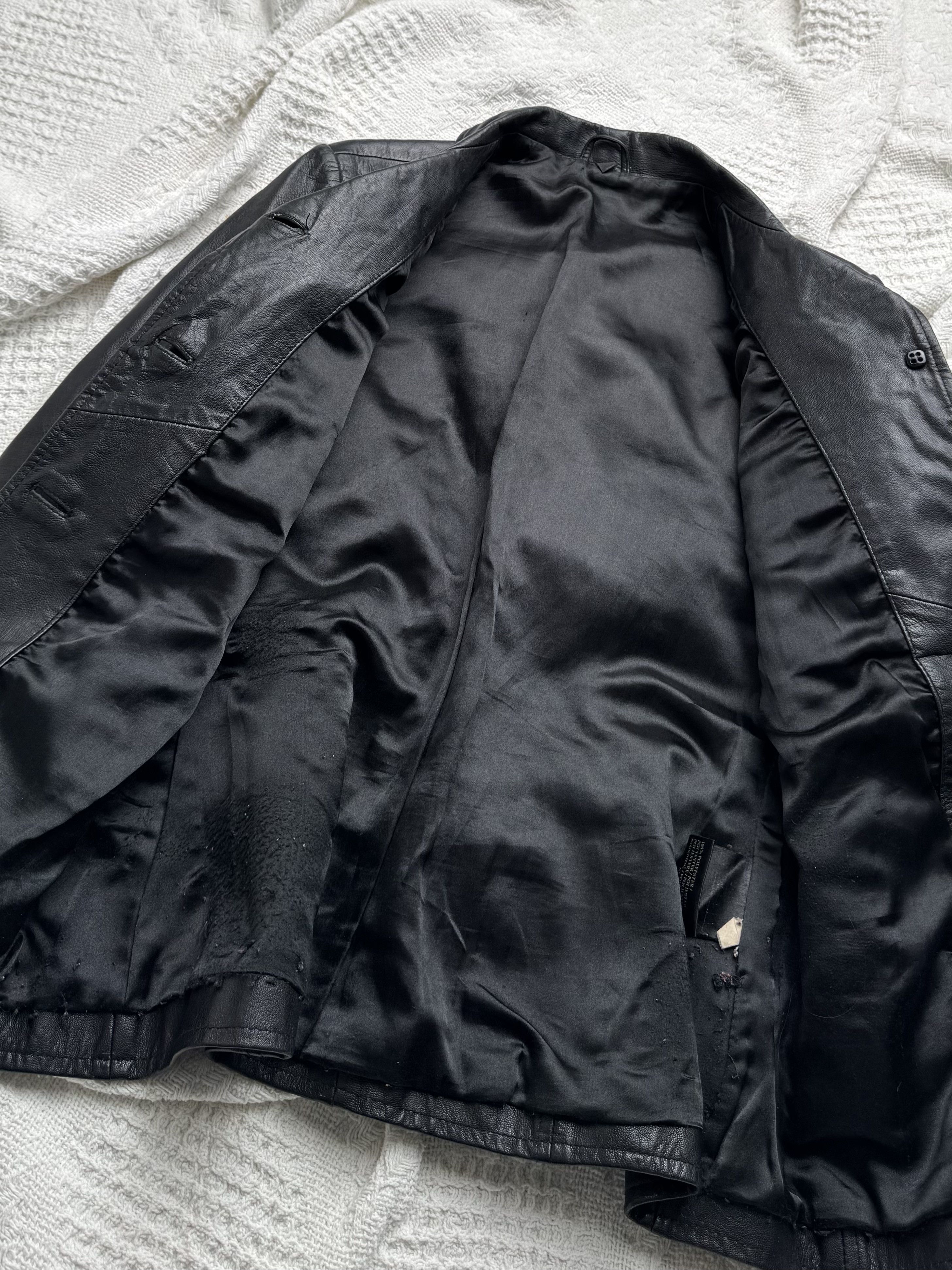 Vintage Vintage Leather Blazer Jacket Button Front Tailored Classic Size M / US 6-8 / IT 42-44 - 6 Thumbnail