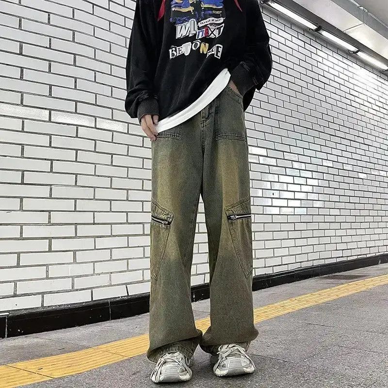 Japanese Brand Retro washed straight leg loose flared jeans Size US 32 / EU 48 - 2 Thumbnail