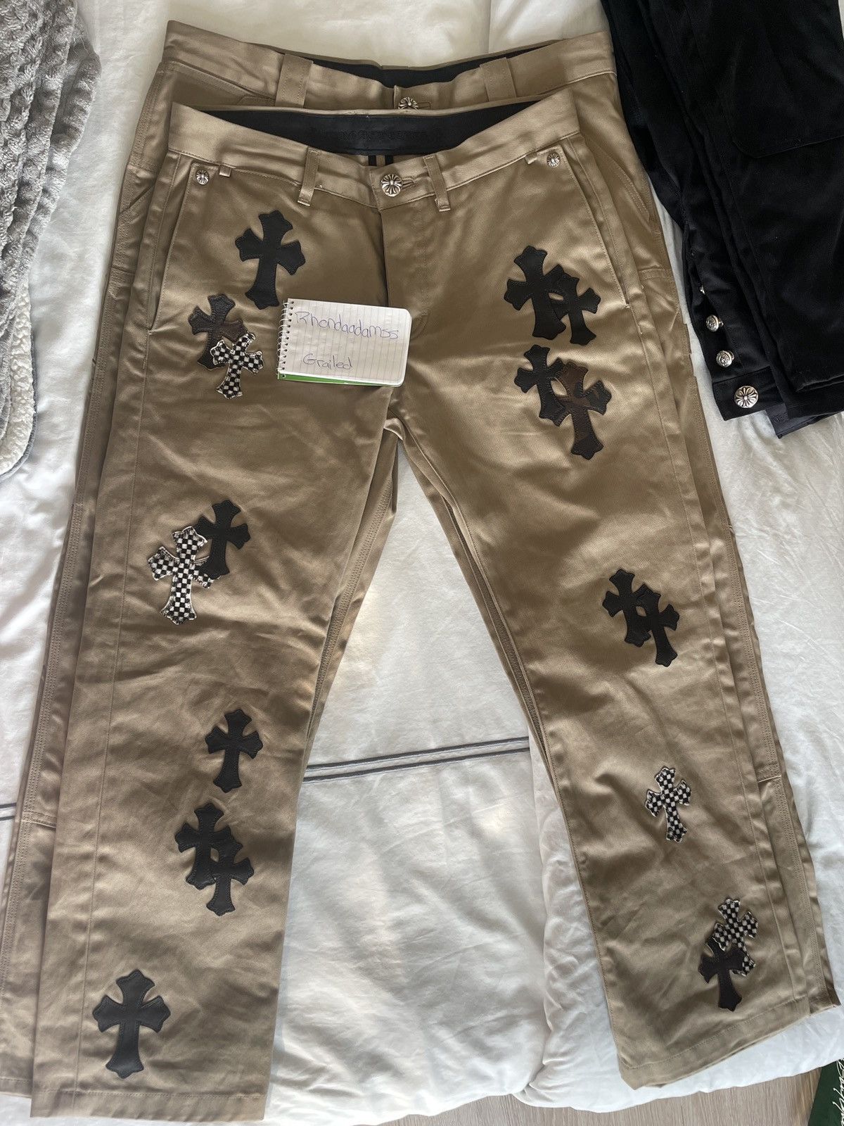 image of Chrome Hearts Patched Chino’S in Black, Men's (Size 32)