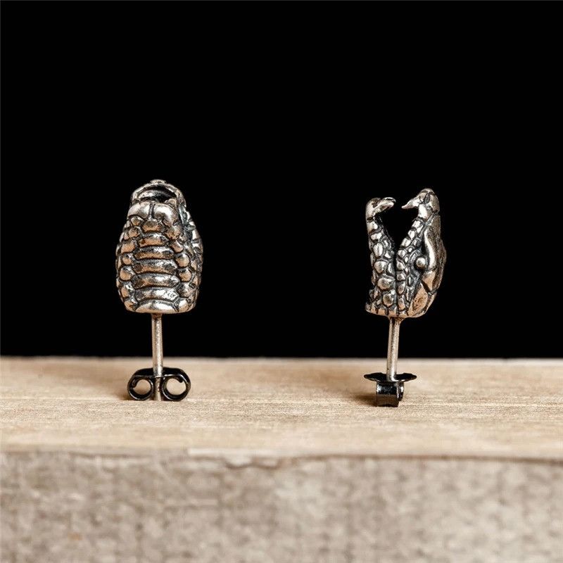 Jewelry Cobra Head Stud Earrings 925 Sterling Silver Ear Gift Size ONE SIZE - 3 Thumbnail