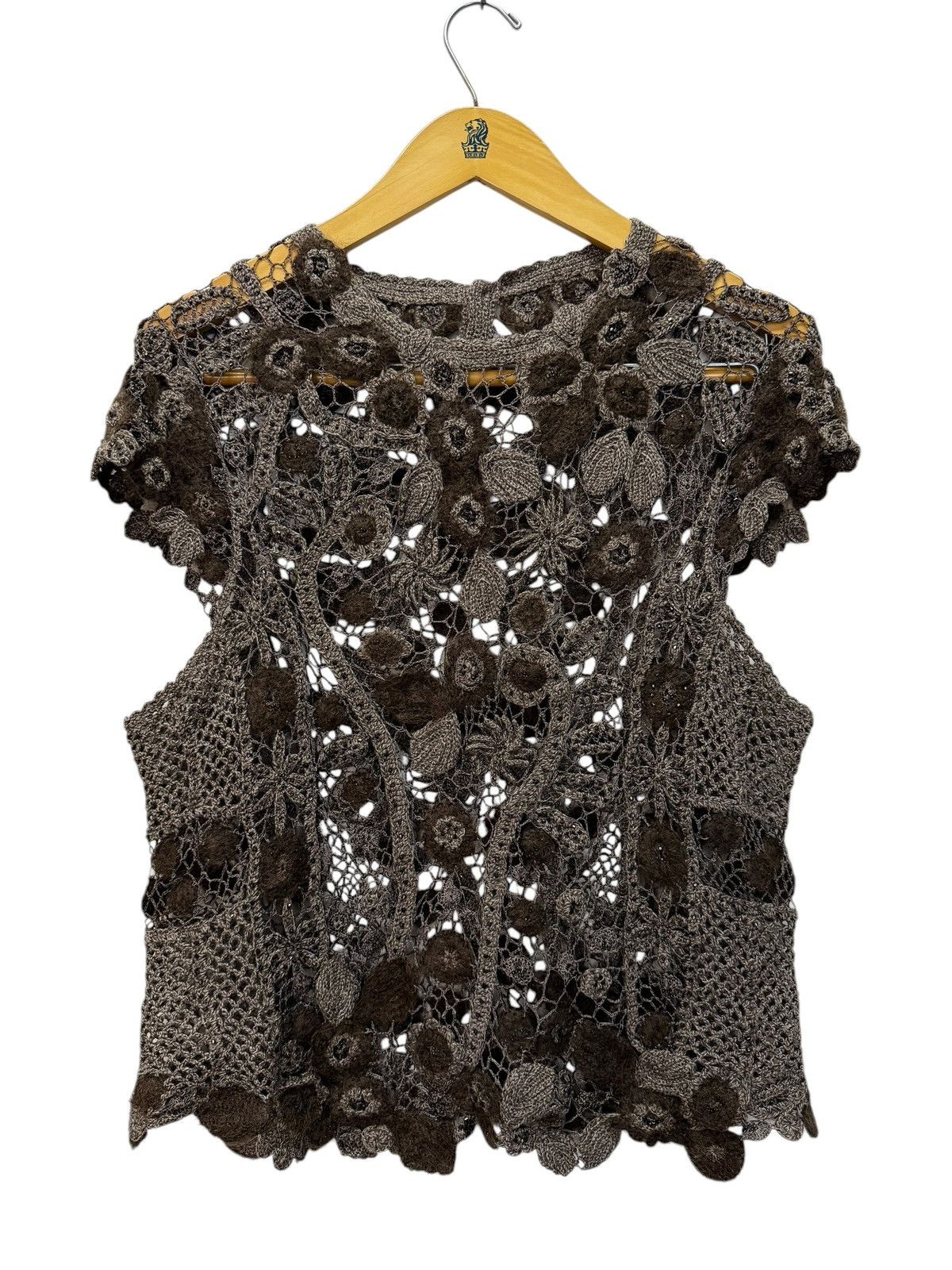 Japanese Brand Vintage Unbranded Crochet Lace Blouse Size M / US 6-8 / IT 42-44 - 1 Thumbnail