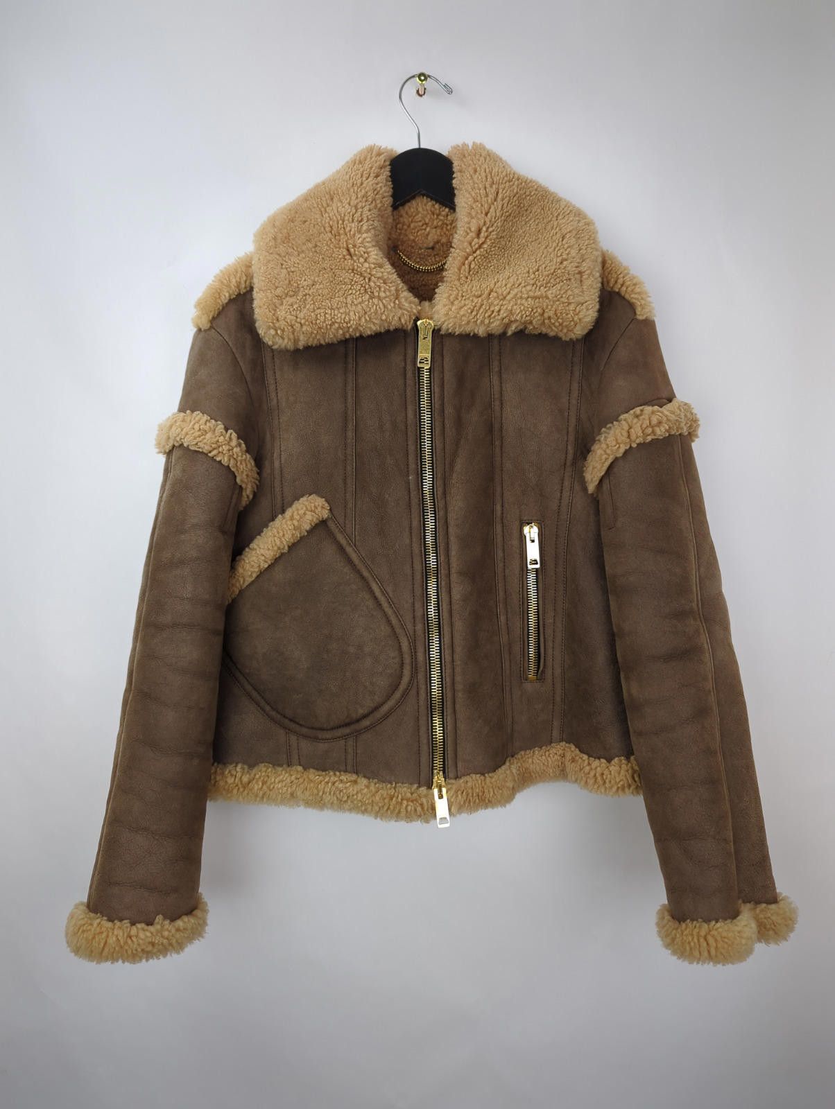 Burberry Prorsum RARE FW16 Sz IT 46 Sculptural Shearling Flight Bomber Jacket Size US S / EU 44-46 / 1 - 1 Thumbnail
