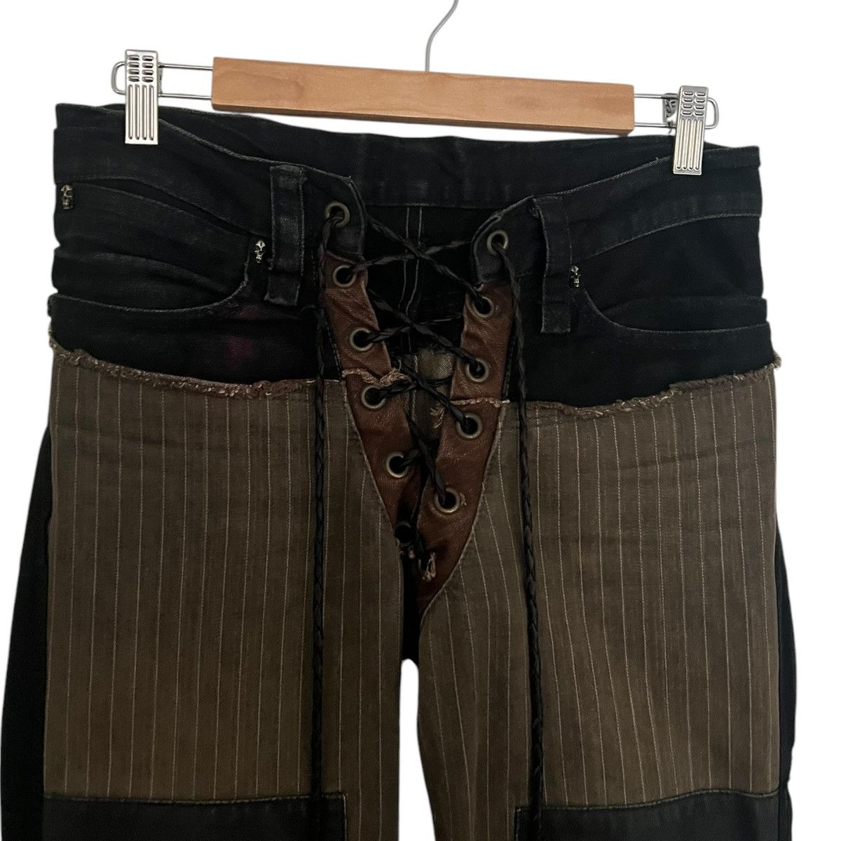 If Six Was Nine Ifsixwasnine pinstripe sera laceup denims Size US 28 / EU 44 - 2 Thumbnail