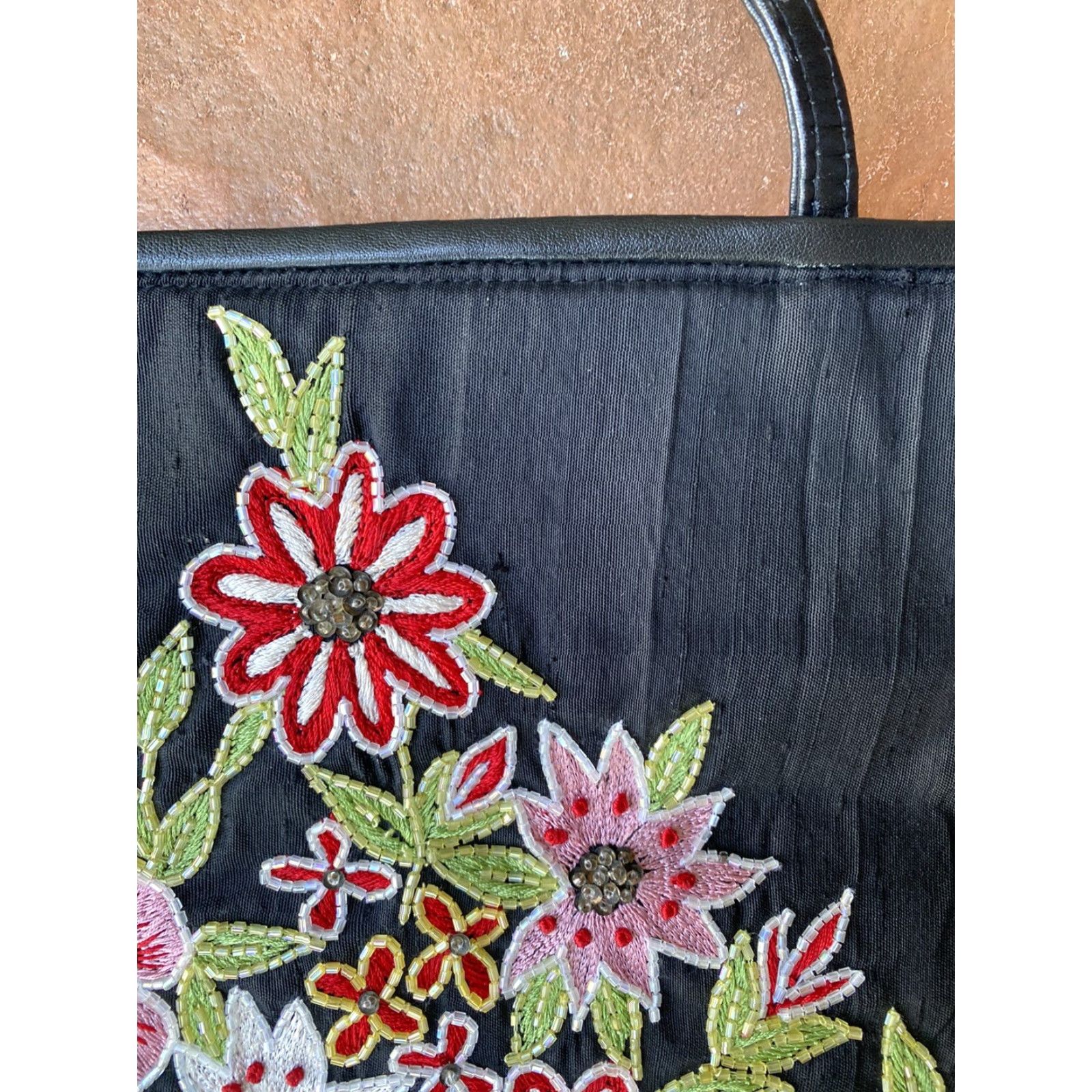 Vintage VINTAGE Christina Floral Beaded And Sequined Hand Tote Bag Size ONE SIZE - 7 Thumbnail