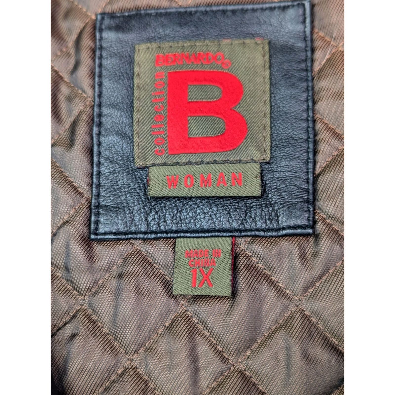 Vintage VINTAGE Bernardo Black Leather Quilted Lined Full Zip Women L Jacket" Size L / US 10 / IT 46 - 3 Thumbnail