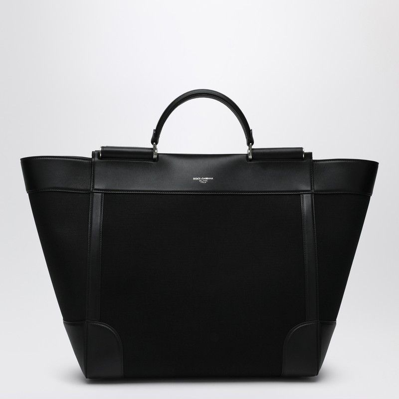 Dolce & Gabbana Dolce&Gabbana Black Fabric And Leather Tote Bag Size ONE SIZE - 1 Thumbnail
