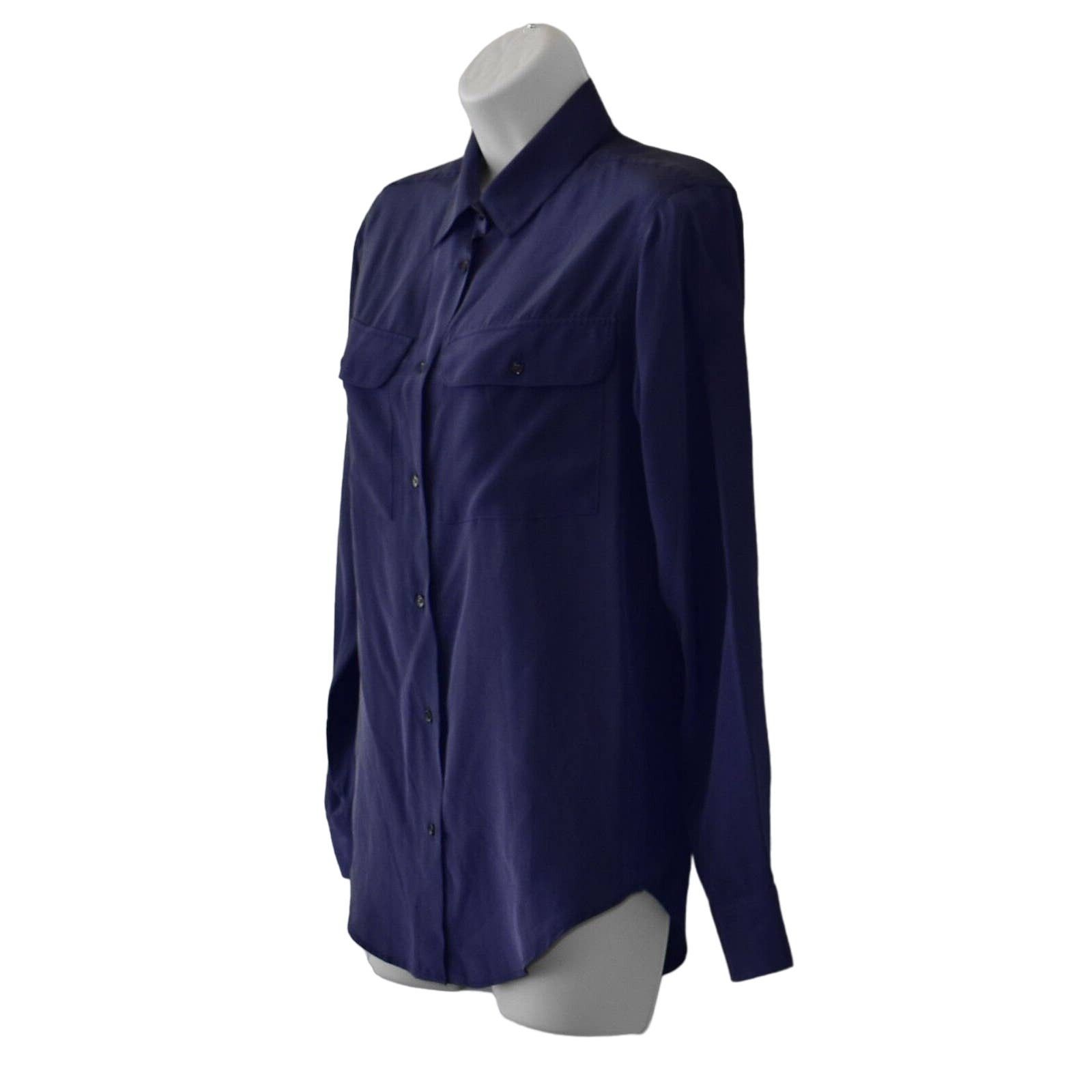 Sandro SANDRO PARIS Silk ButtonUp Long Sleeve Dress Shirt Sz 1 US 4 Size S / US 4 / IT 40 - 2 Thumbnail