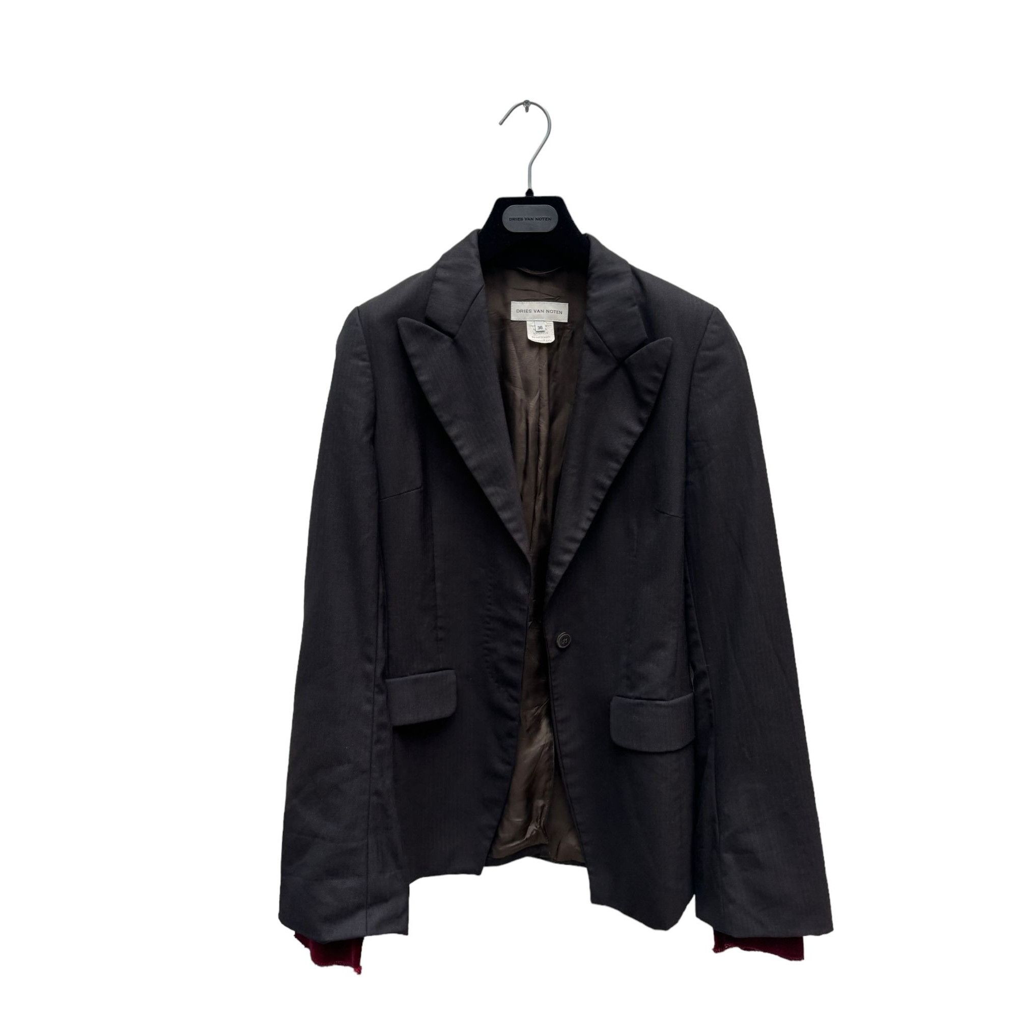 image of Dries Van Noten Black Striped Blazer Jacket, Women's (Size Small)