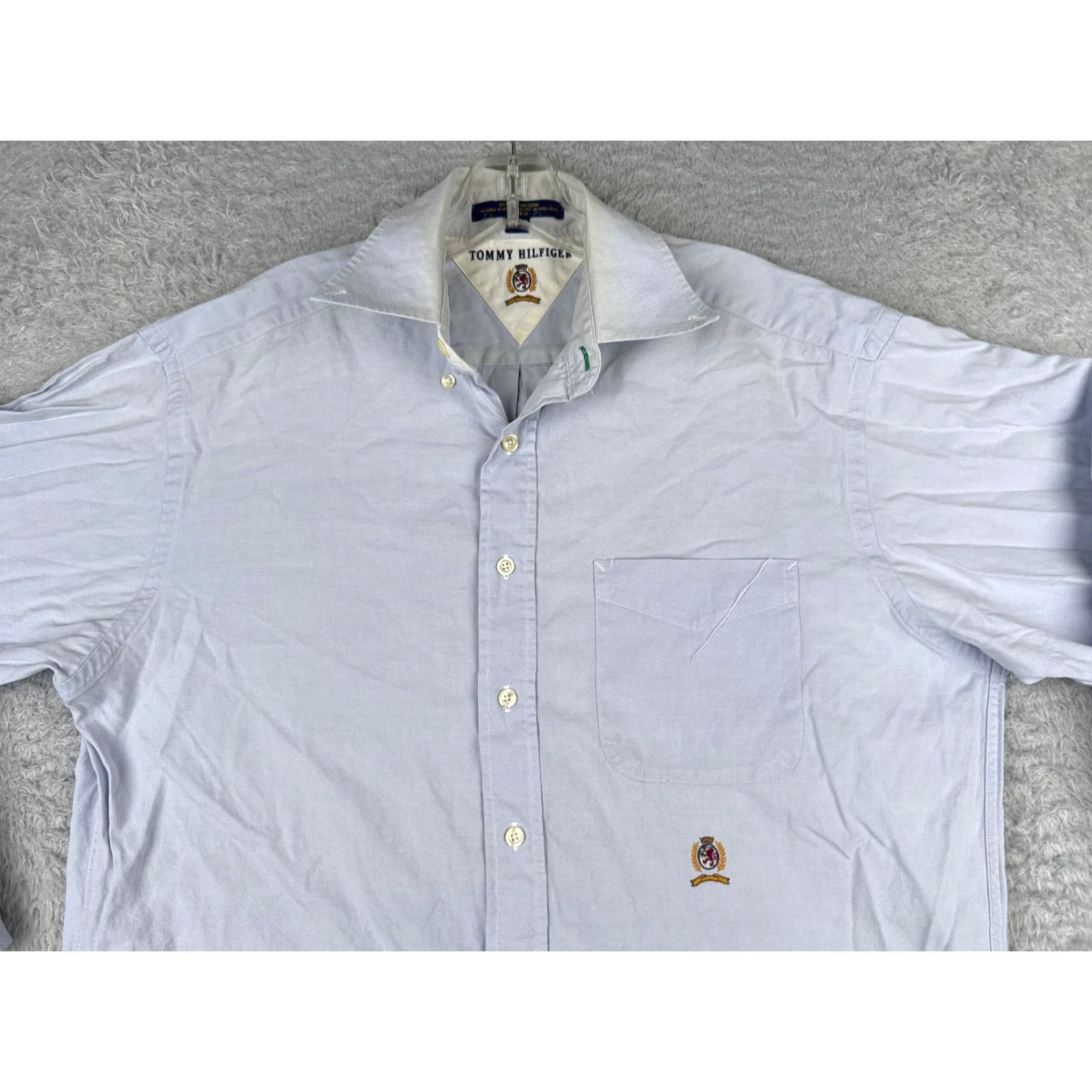 Tommy Hilfiger Tommy Hilfiger Shirt Men 15.5-32 Blue Button Up Long Sleeve Crest Cotton Read Size US M / EU 48-50 / 2 - 4 Thumbnail