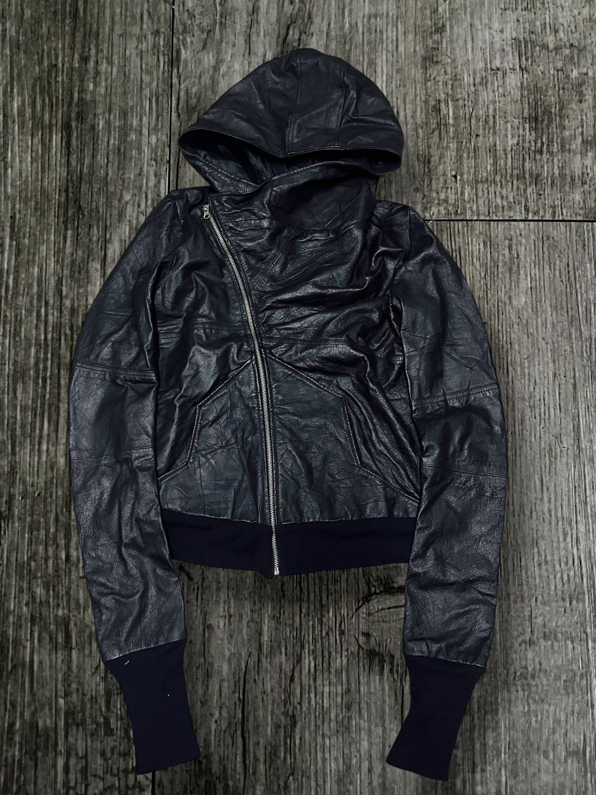 Ekam 2000s Shimokitazawa Ringo asymmetrical leather jacket | Grailed