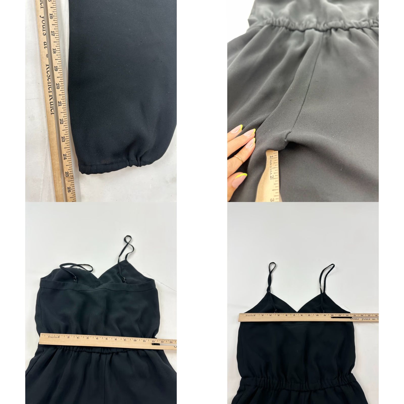 Madewell Madewell Jumpsuit Womens XS Black Casual Spaghetti Strap V-Neck Tapered Leg Size 26" / US 2 / IT 38 - 8 Thumbnail